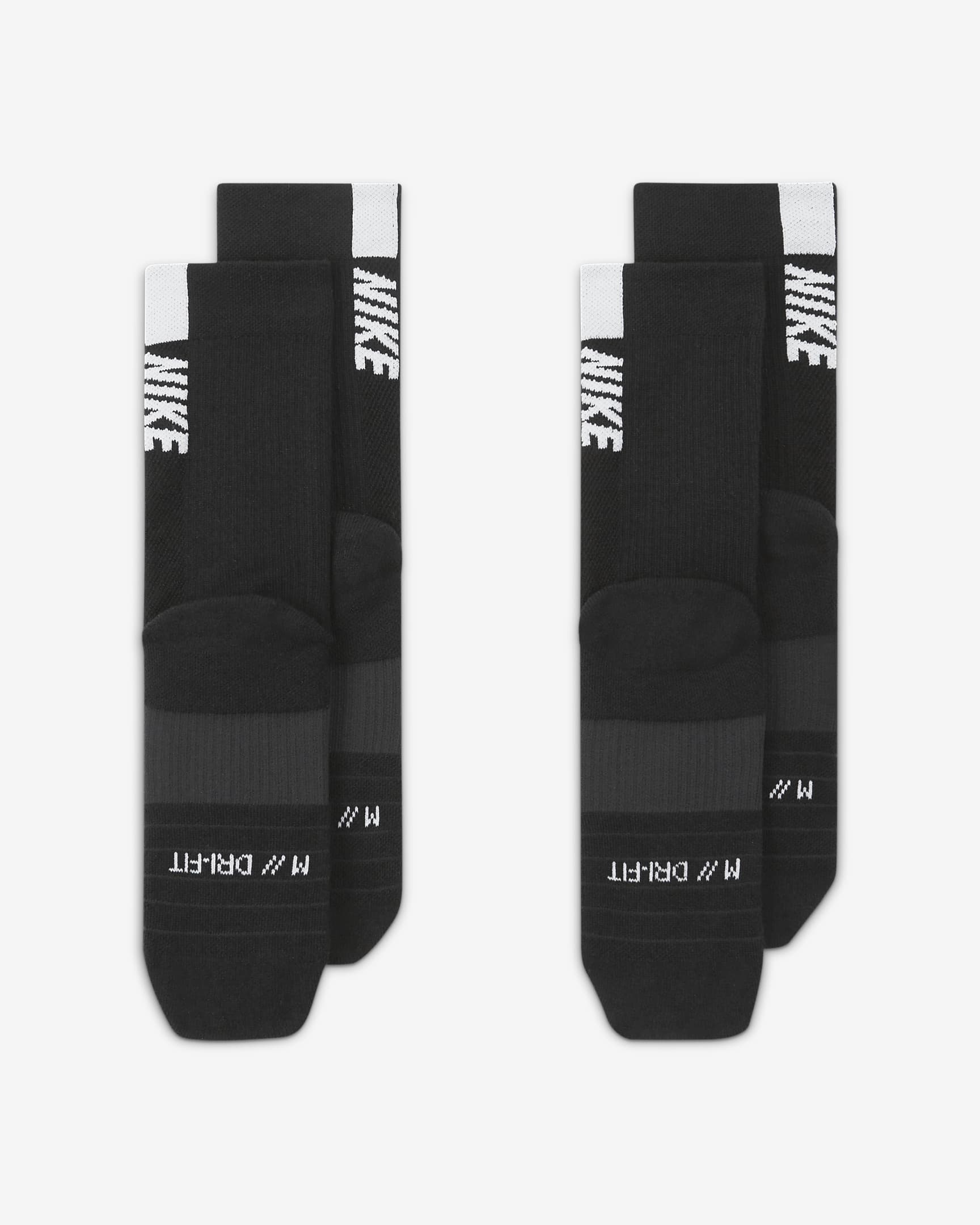 Calcetas (2 pares) Nike Multiplier  - Negro/Blanco