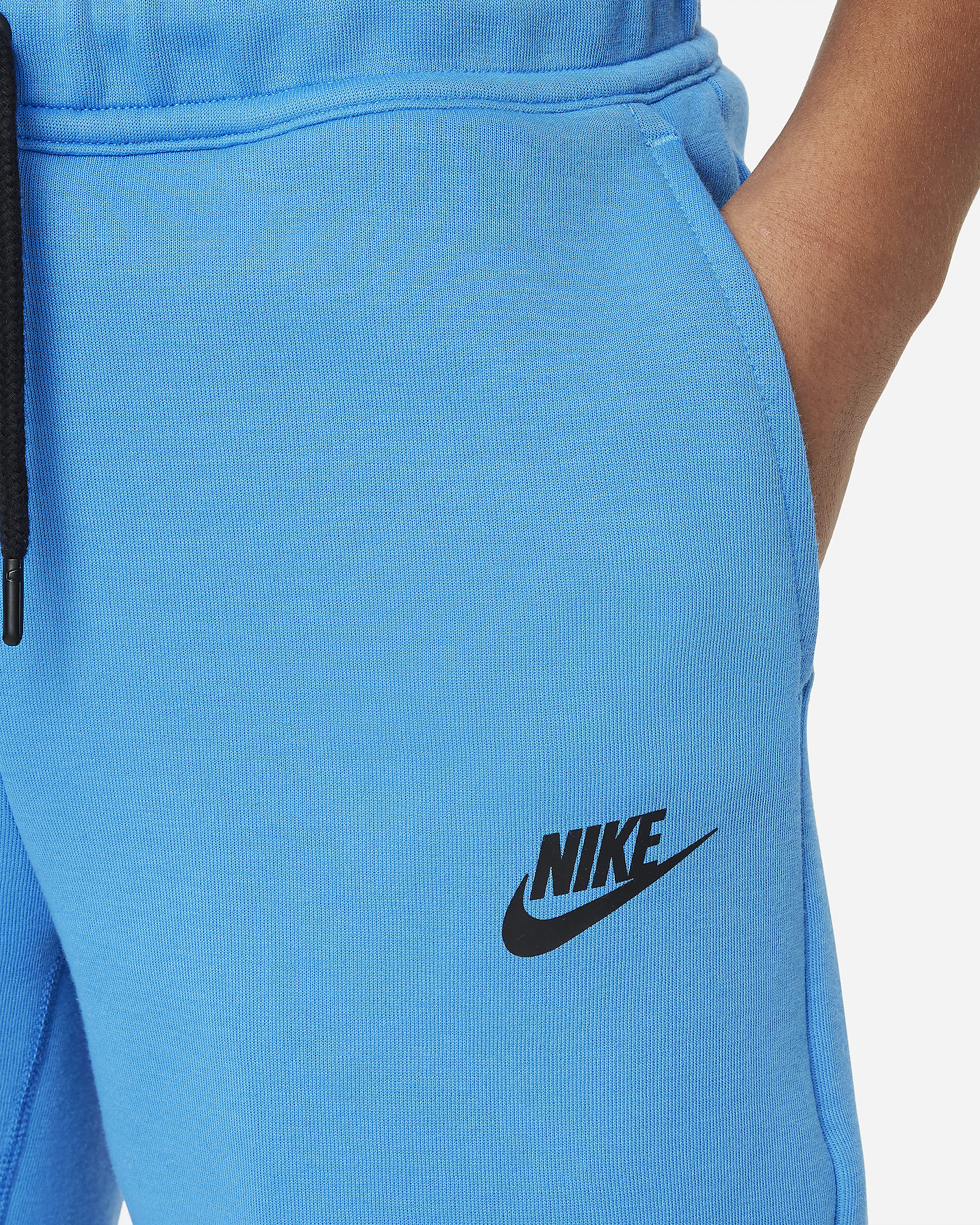 Nike Tech Fleece Older Kids' (Boys') Shorts - Light Photo Blue/Black/Black