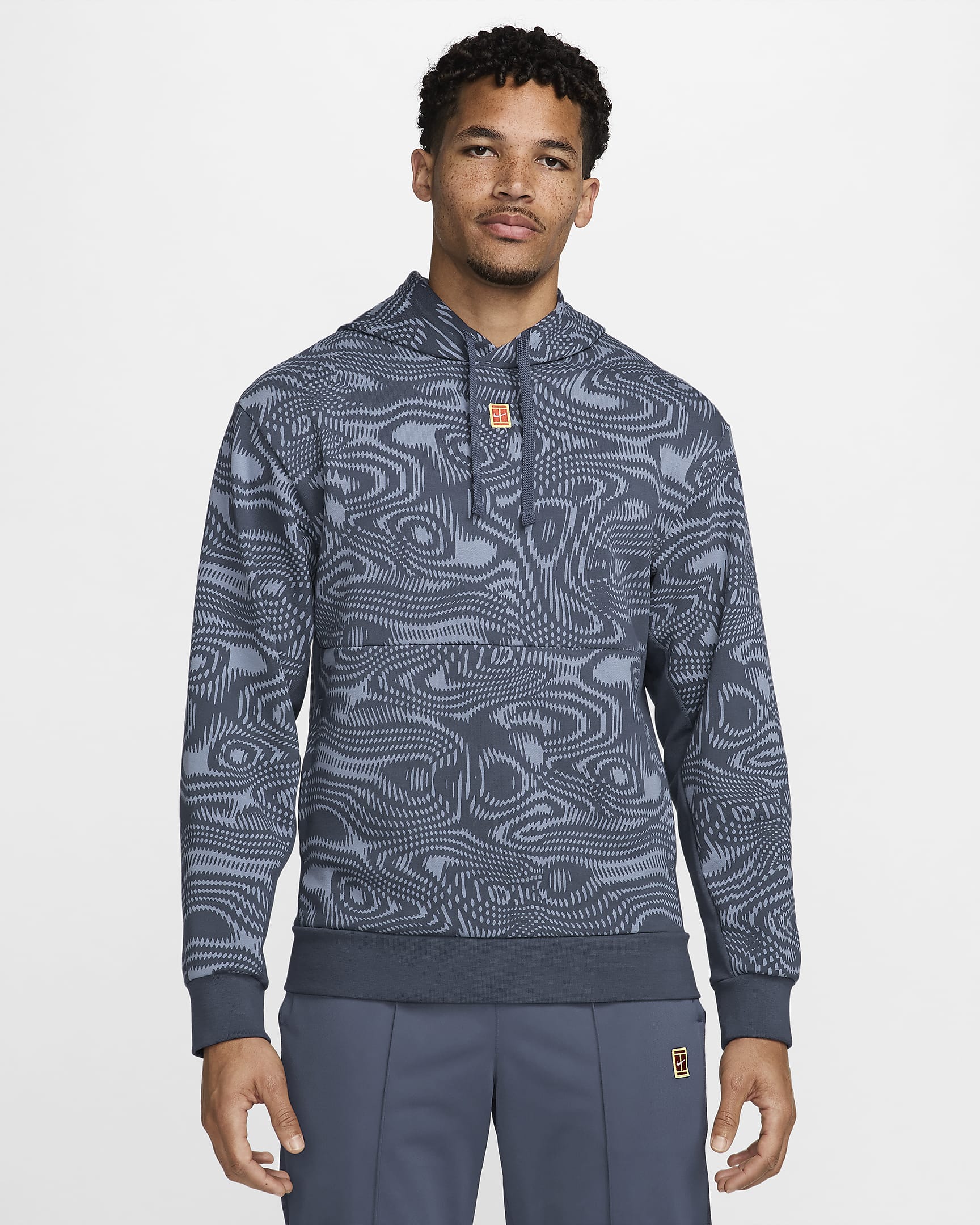 NikeCourt Heritage Men's Dri-FIT Fleece Tennis Hoodie - Thunder Blue/Thunder Blue