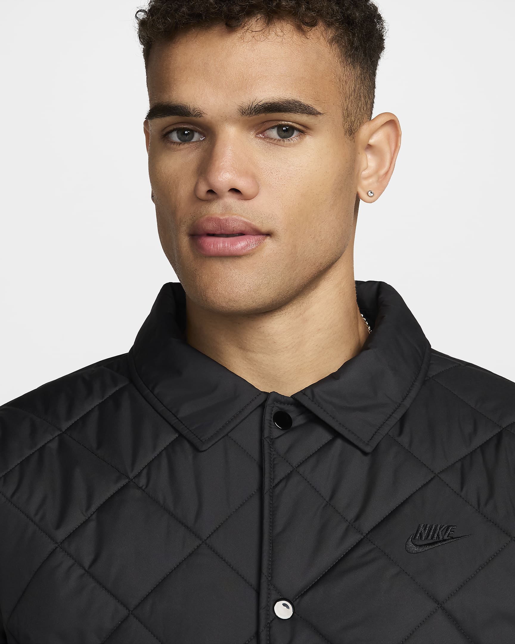 Veste isolante matelassée légère Therma-FIT Nike Club pour homme - Noir/Noir/Noir