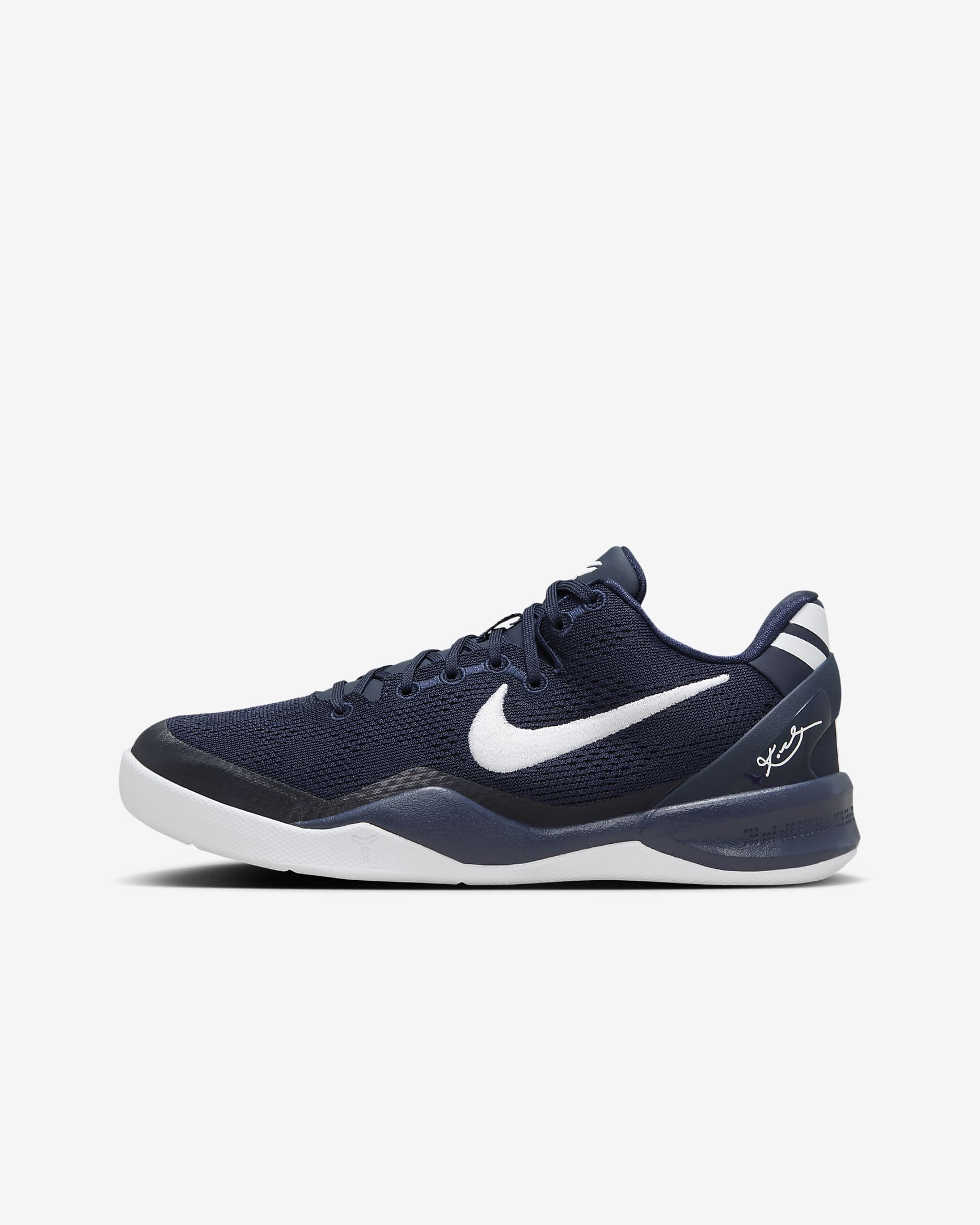 Kobe 8 Big Kids' Basketball Shoes - College Navy/College Navy/White