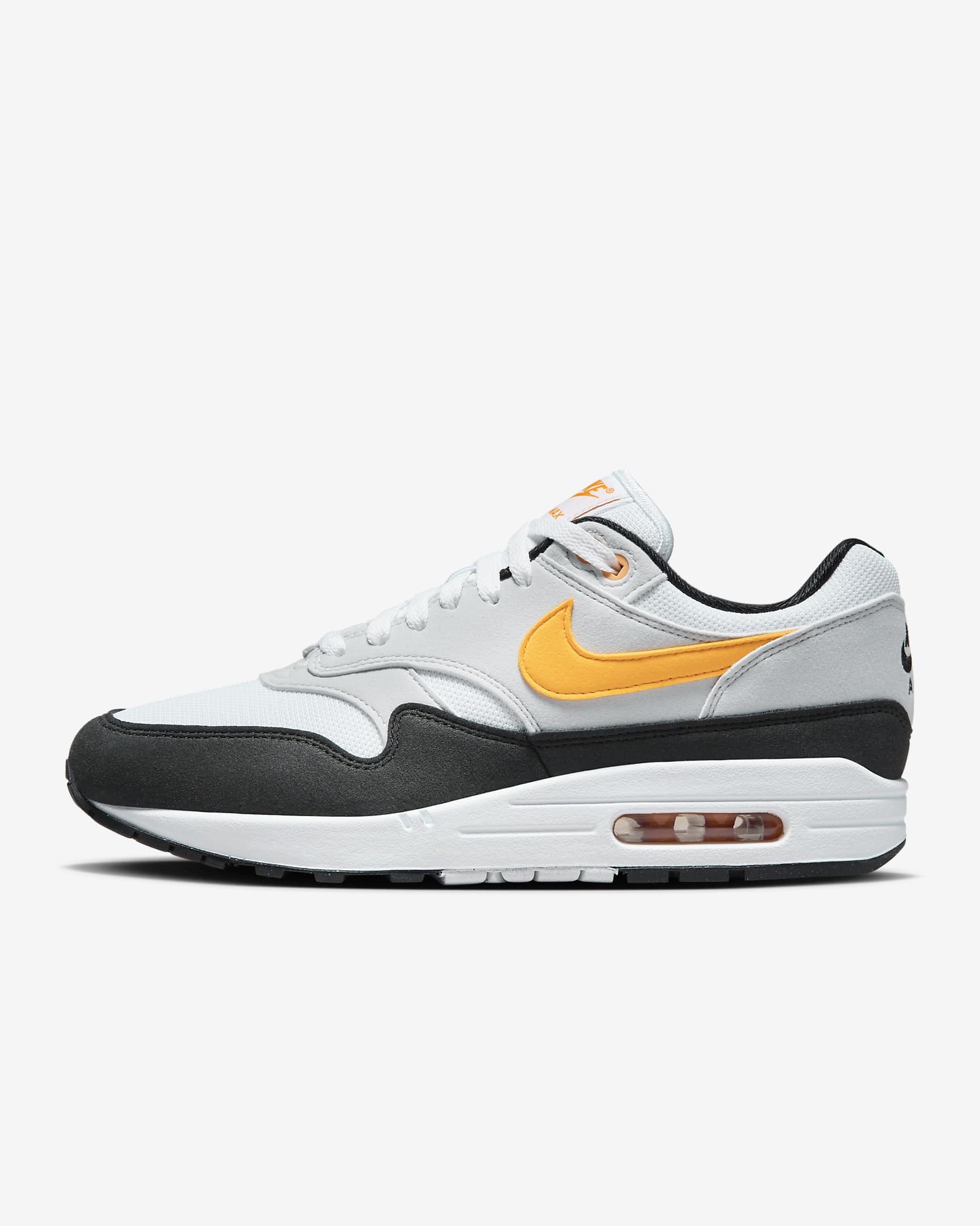 Nike Air Max 1-sko til mænd - hvid/sort/Pure Platinum/University Gold