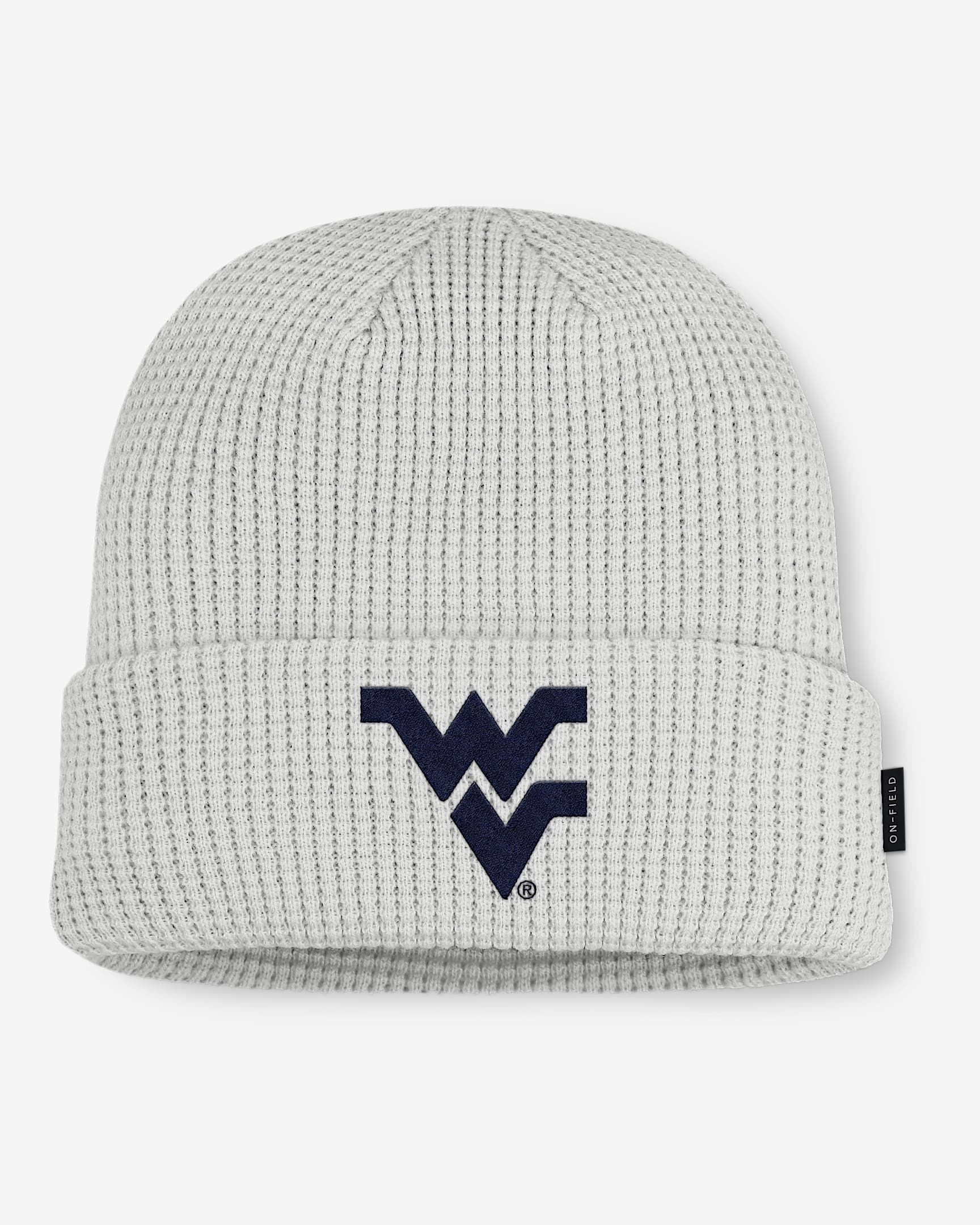 Gorro con dobladillo universitario Nike para hombre West Virginia Utility Off-Field - Gris