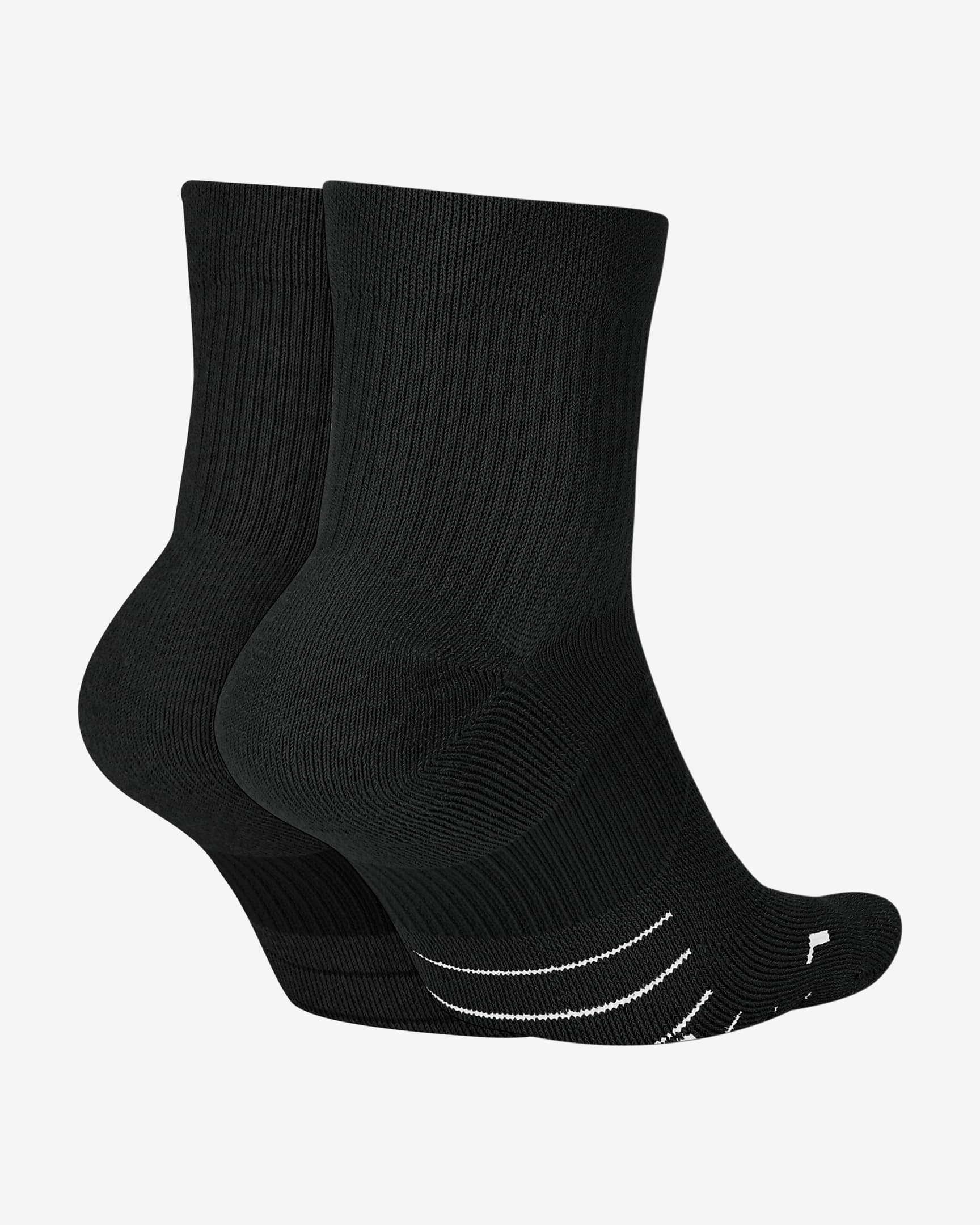 Nike Multiplier Running Knöchelsocken (2 Paar) - Schwarz/Weiß