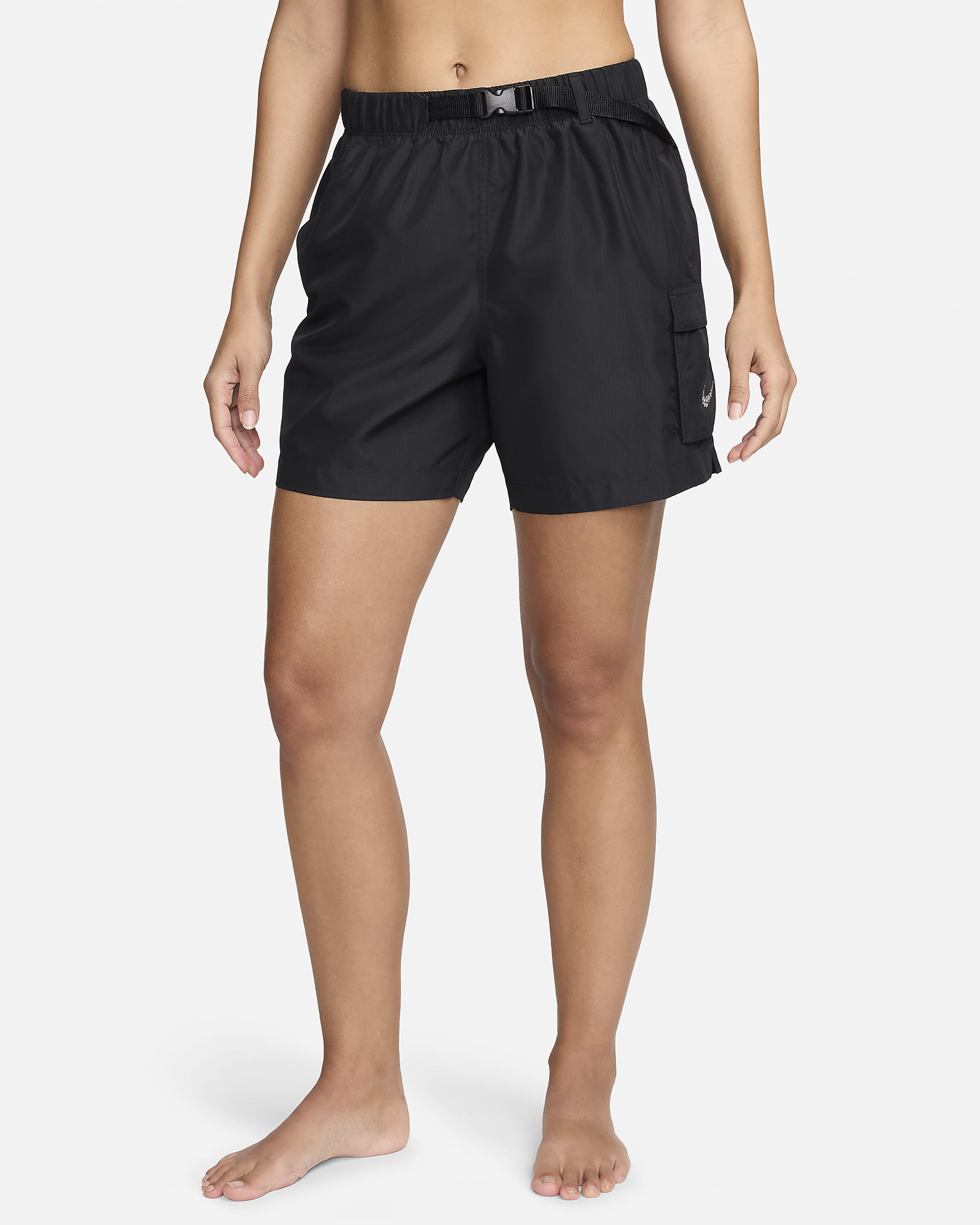 Shorts para salida de baño para mujer Nike Swim Voyage - Negro