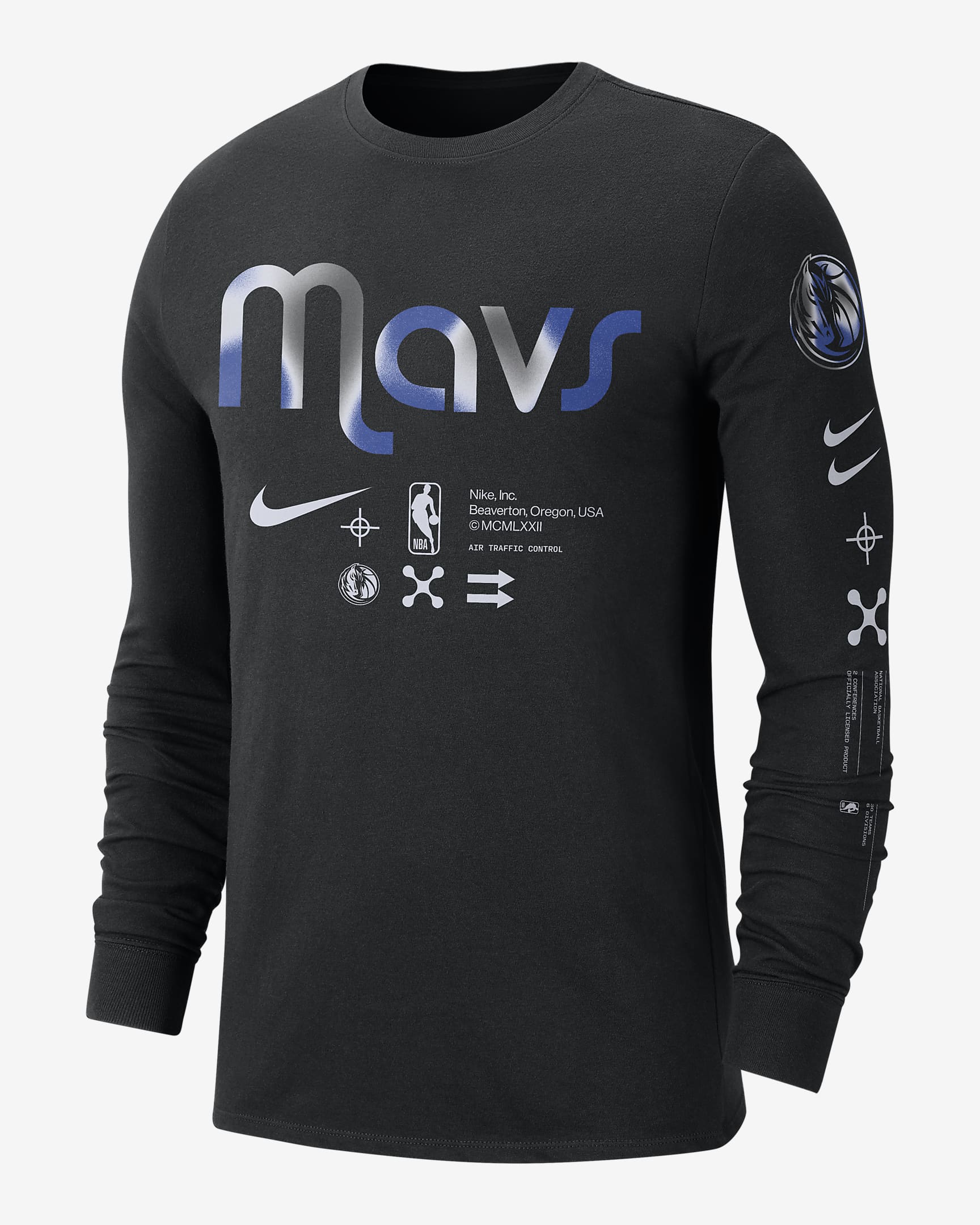Playera de manga larga Nike de la NBA para hombre Dallas Mavericks.