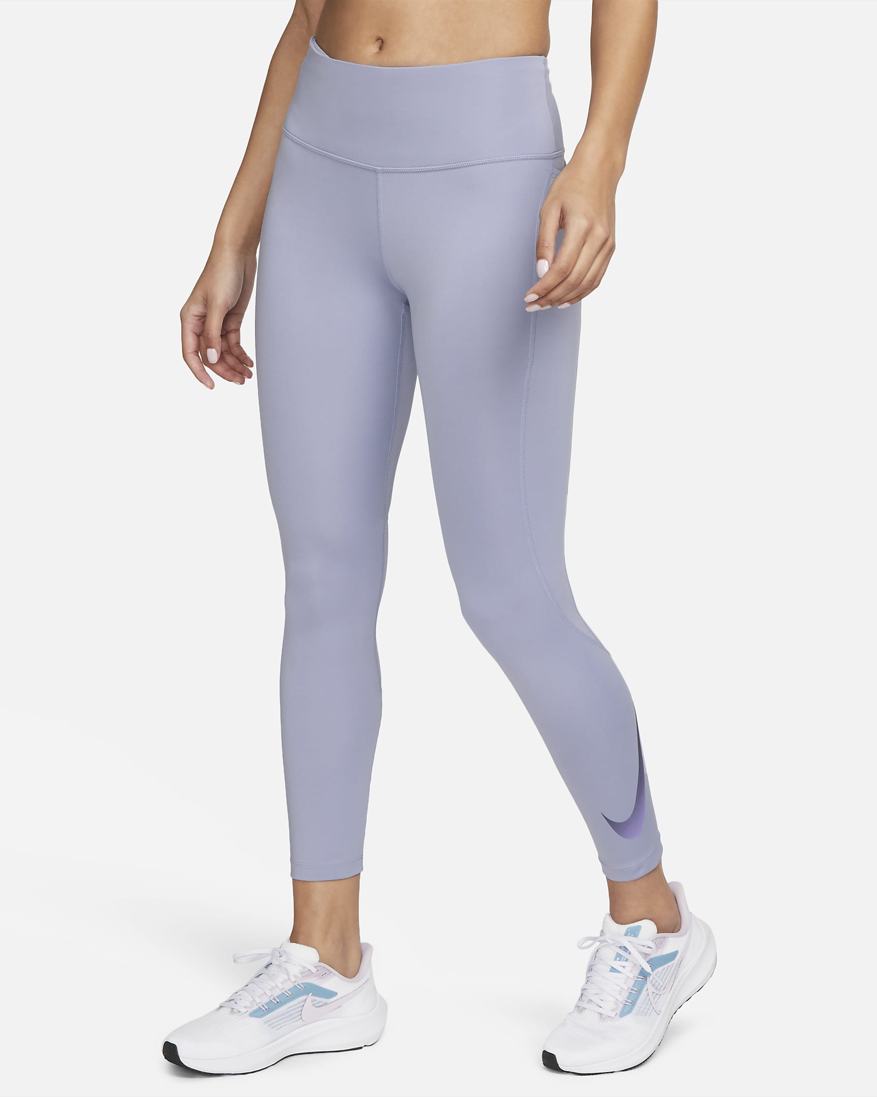 Nike Fast 7/8-Lauf-Leggings mit mittelhohem Bund und Taschen für Damen - Indigo Haze