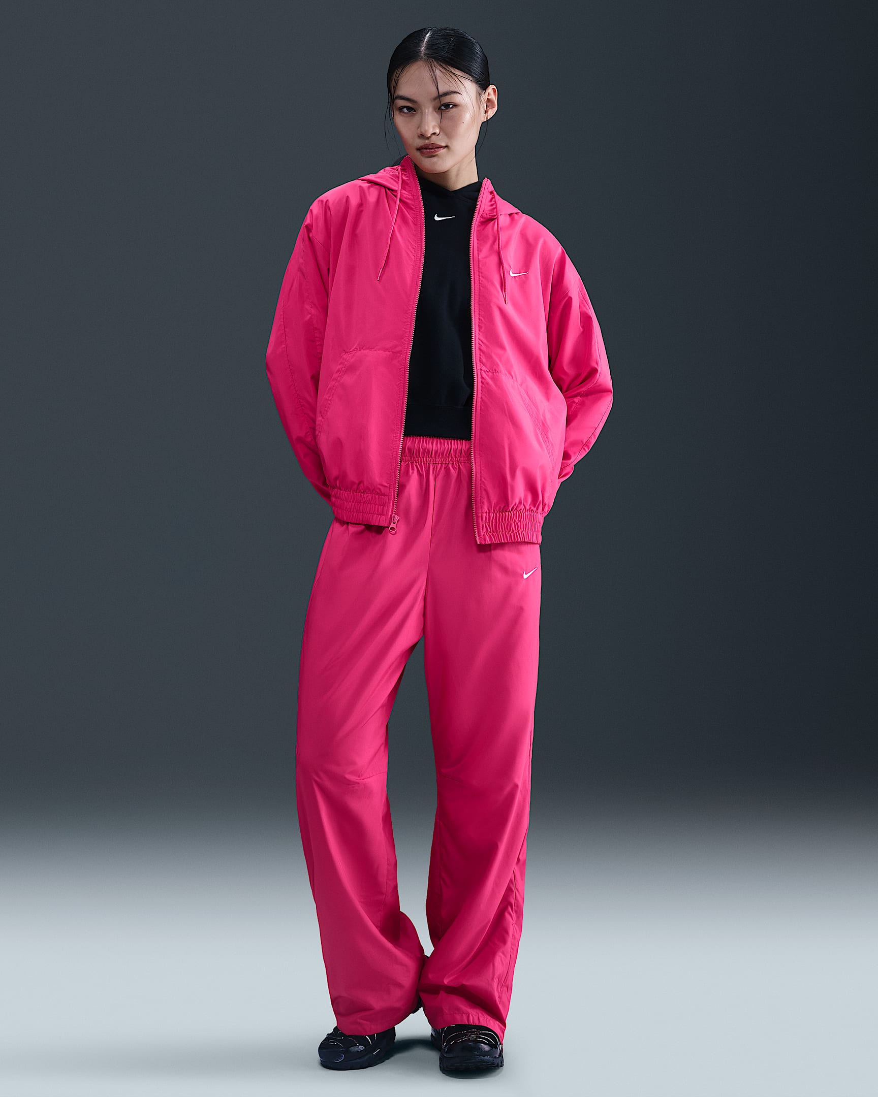 Nike Sportswear Classic Women's Mid-Rise Open-Hem Pants - Rush Pink/Sail