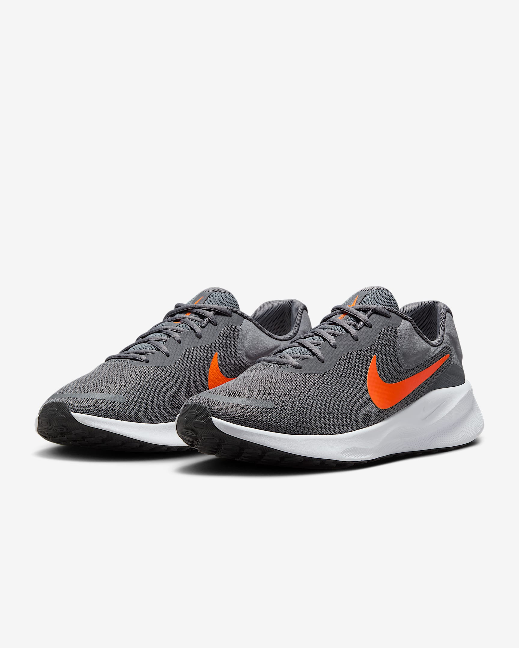 Nike Revolution 7 Men's Road Running Shoes - Cool Grey/White/Black/Total Orange