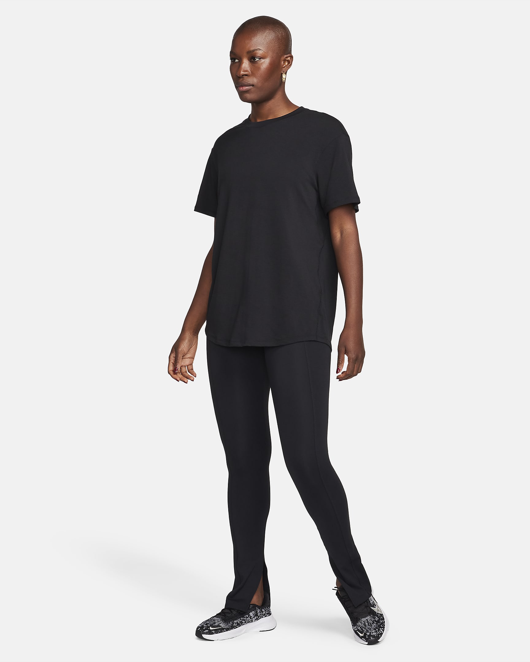 Nike One Relaxed Dri-FIT damestop met korte mouwen - Zwart/Zwart