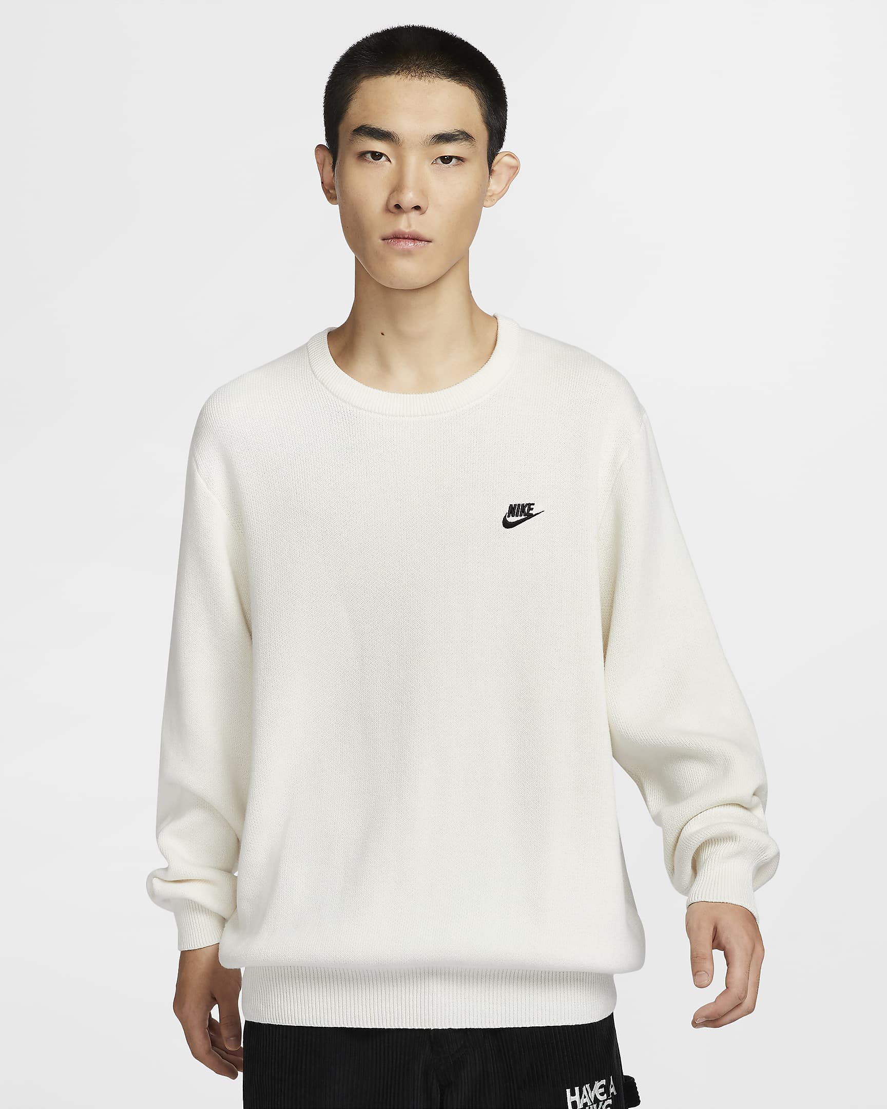 Nike Club Men's Crew-Neck Sweater - Sail/Black