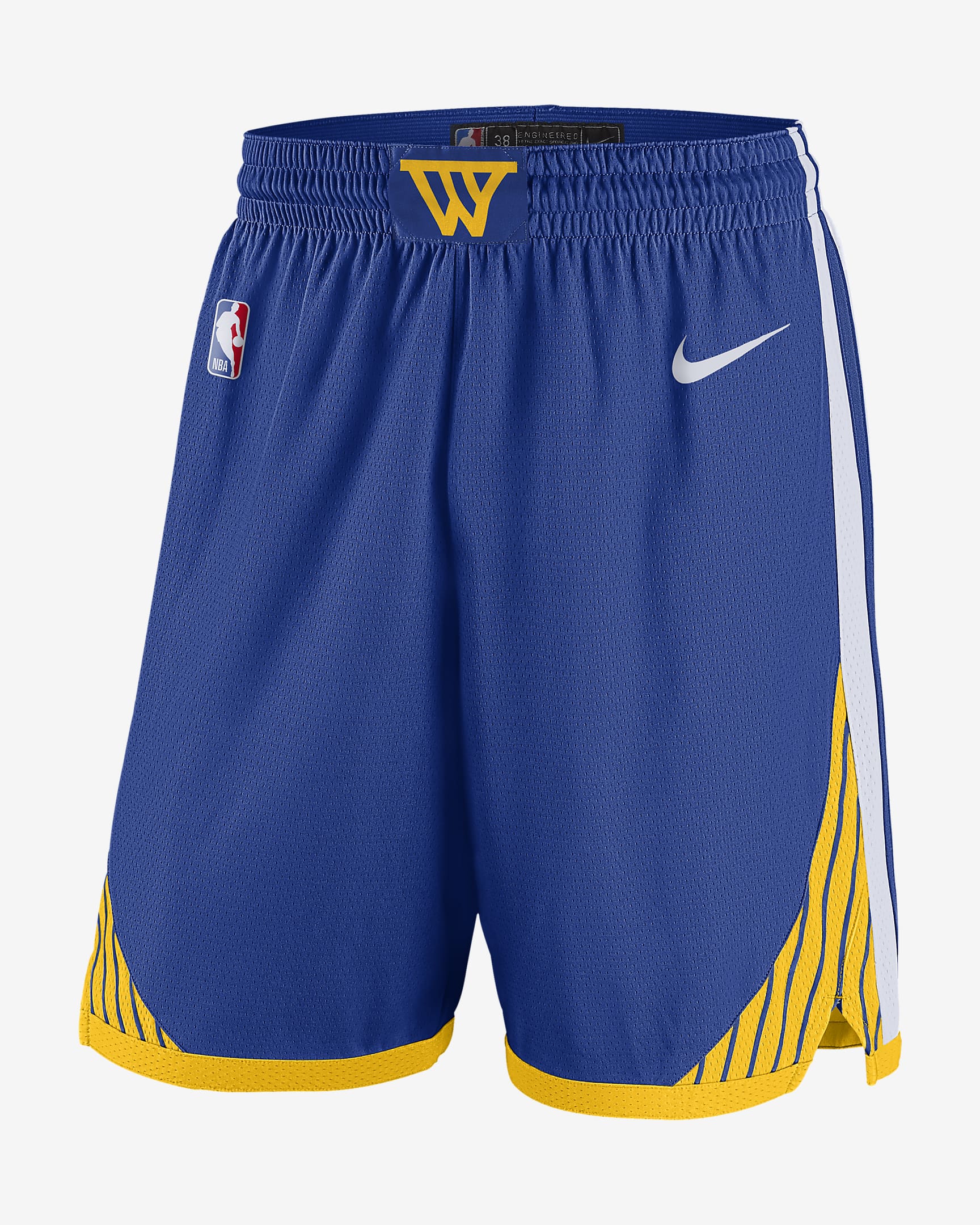 Golden State Warriors 2024/25 Swingman Icon Edition Older Kids' Nike Dri-FIT NBA Replica Shorts - Rush Blue/White