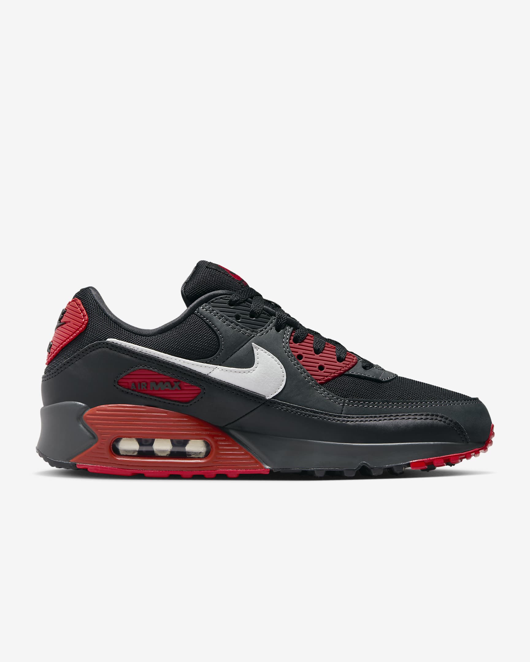 Tenis para hombre Nike Air Max 90 - Antracita/Negro/Rojo místico/Blanco cumbre