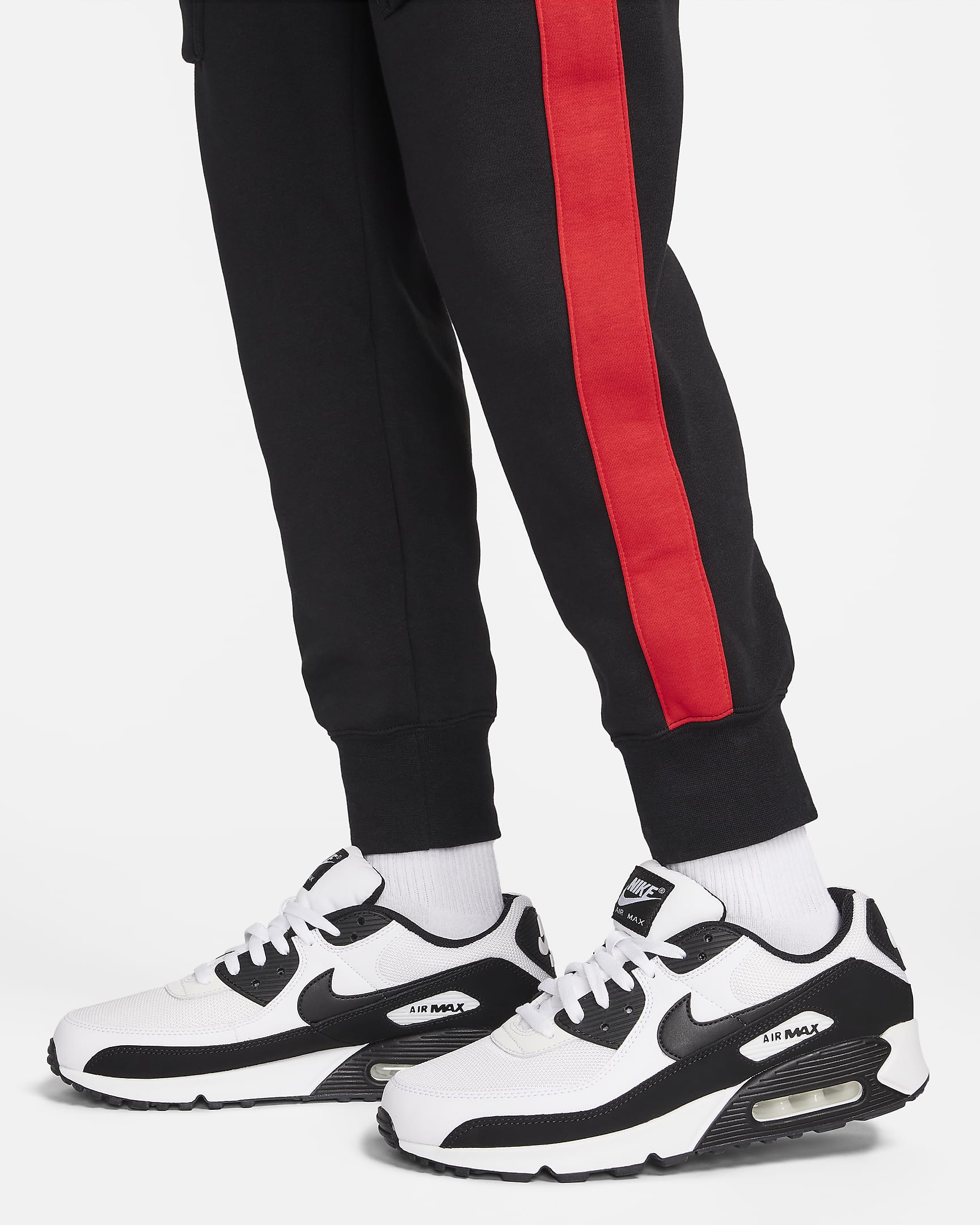 Nike Air Fleece-Cargohose für Herren - Schwarz/University Red