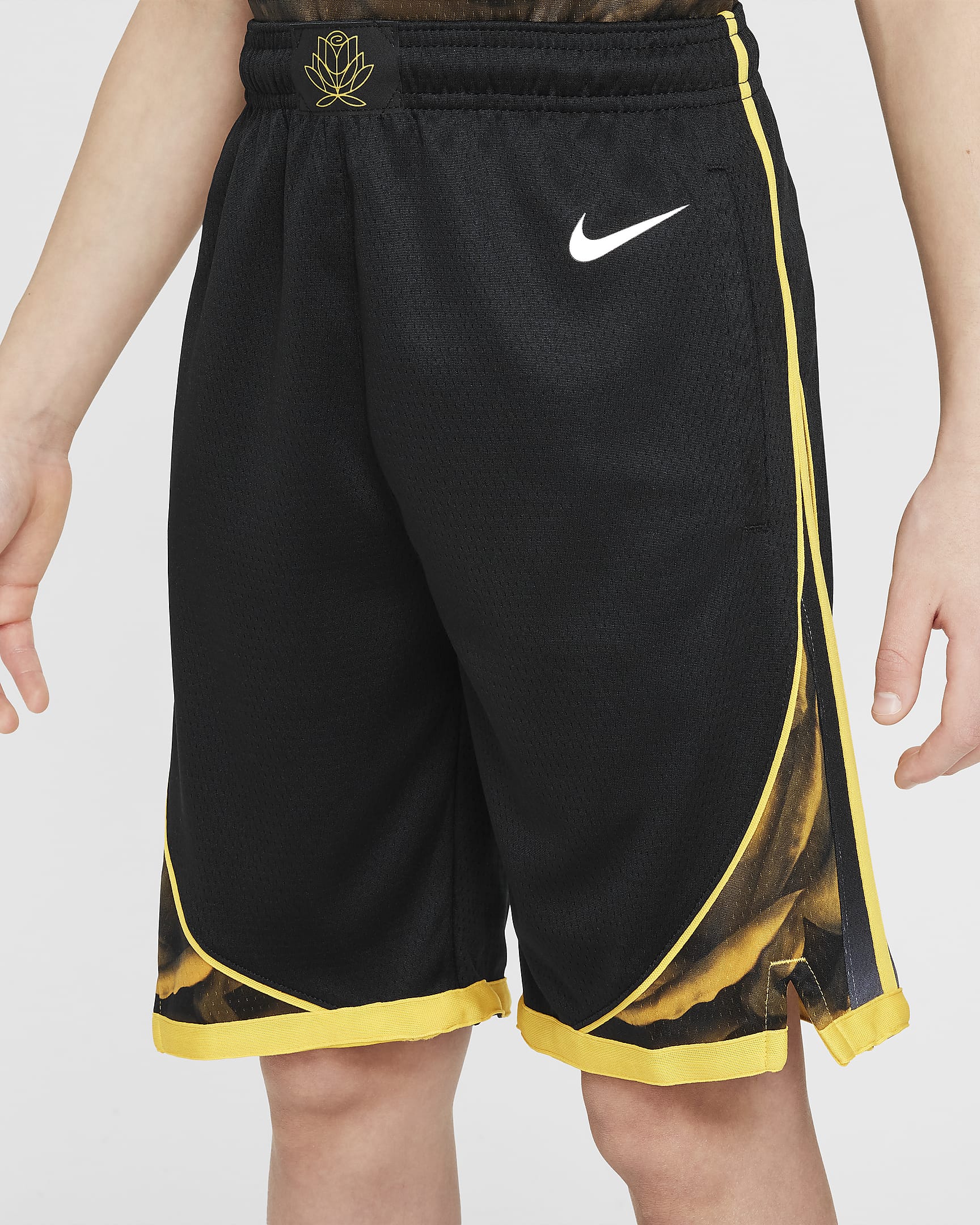 Calções NBA Swingman Nike Dri-FIT Golden State Warriors Júnior - Preto