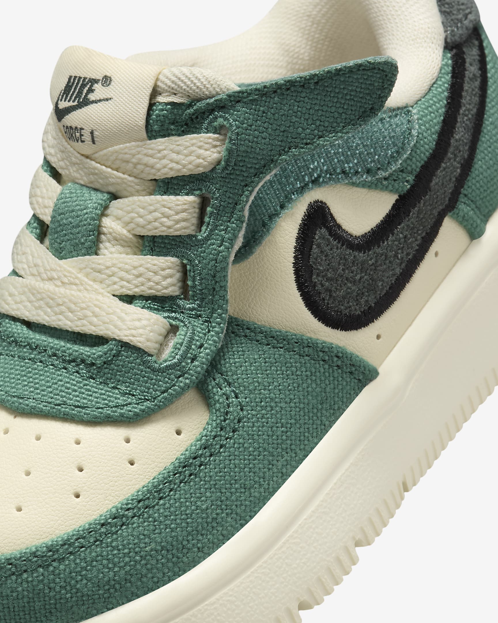 Nike Force 1 Low LV8 3 EasyOn Baby/Toddler Shoes - Coconut Milk/Bicoastal/Gum Dark Brown/Vintage Green