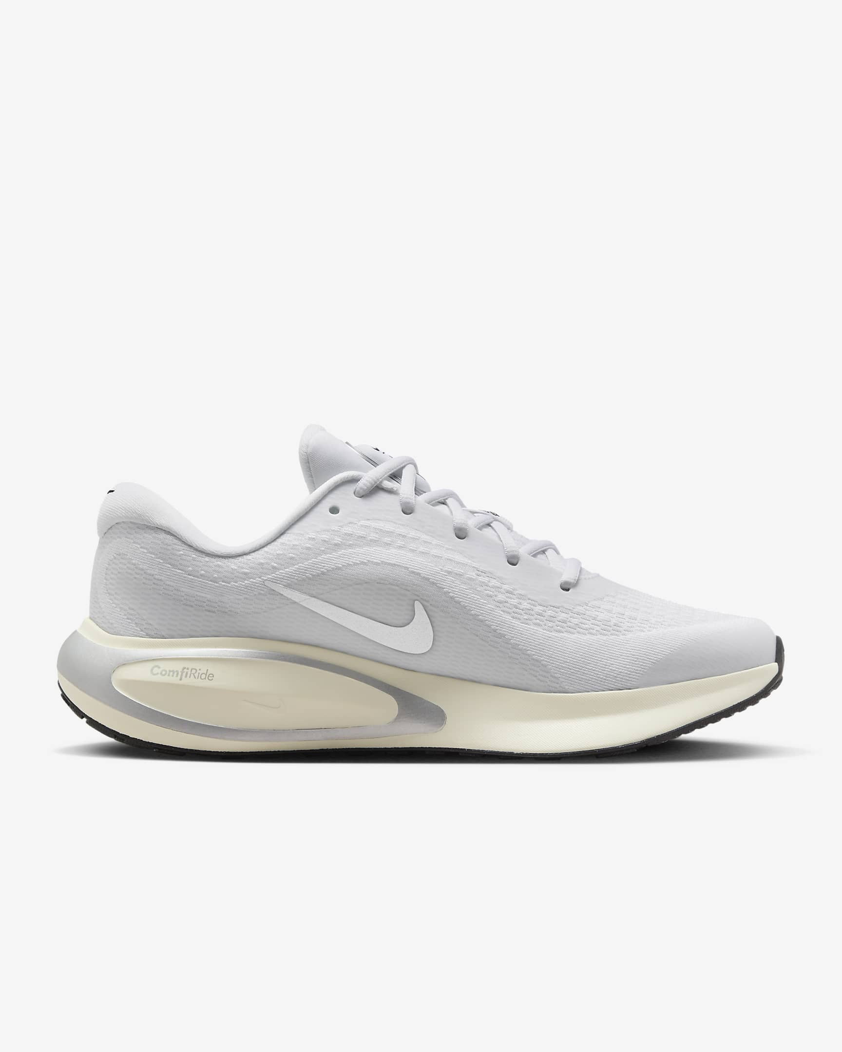 Tenis de correr en pavimento para mujer Nike Journey Run - Blanco/Tinte platino/Leche de coco/Plata metalizado