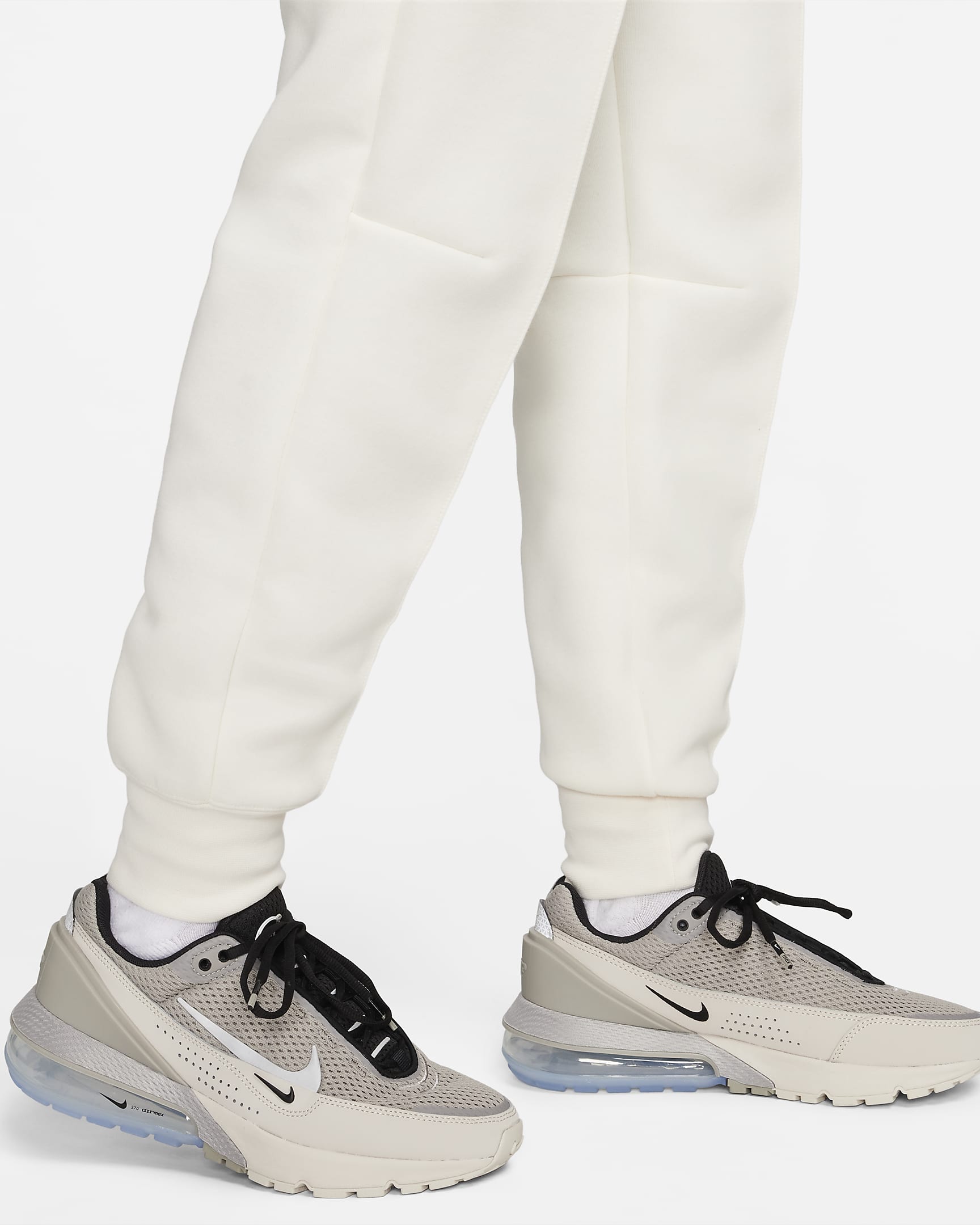 Nike Sportswear Tech Fleece Jogger de talle medio - Mujer - Pale Ivory/Negro