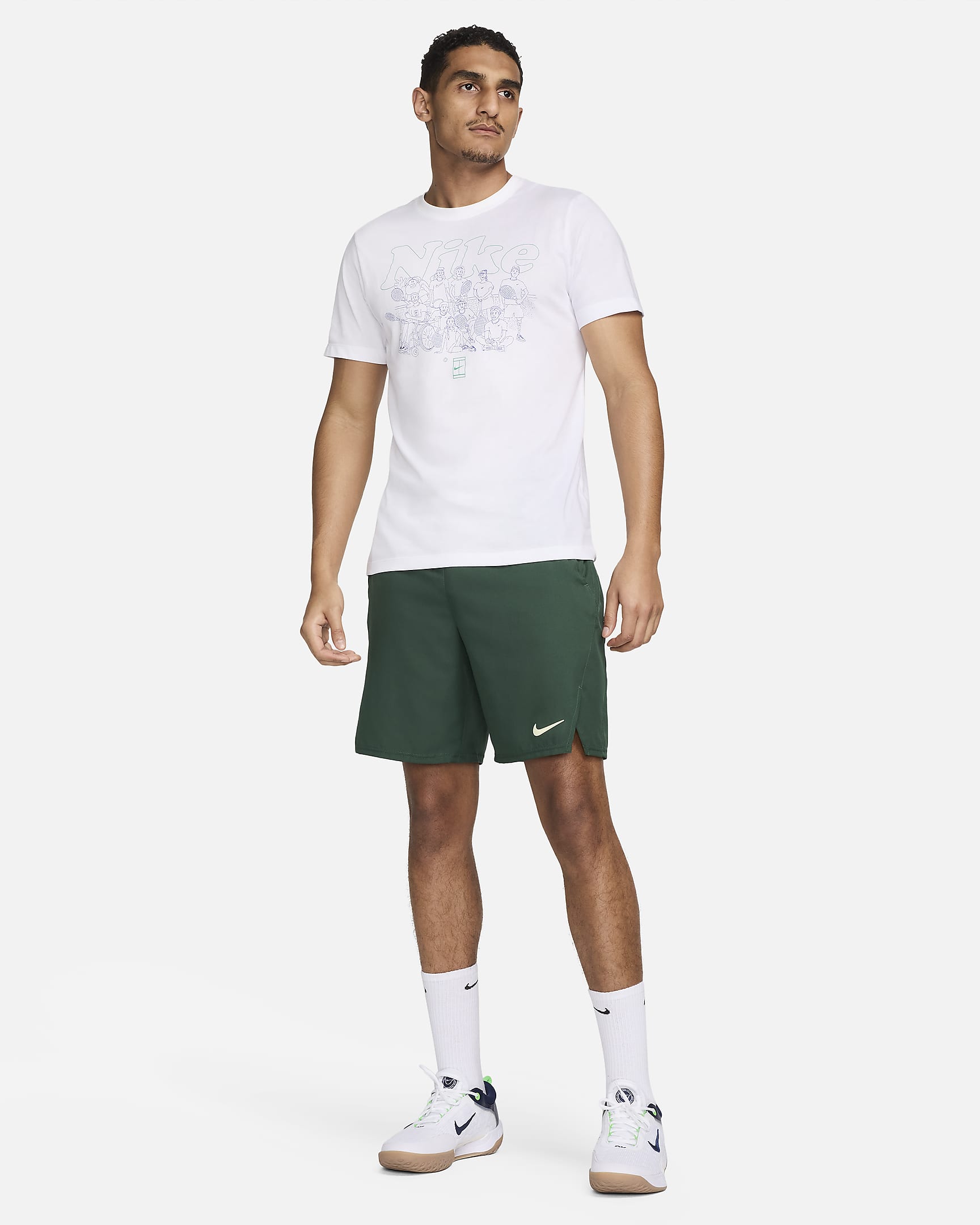 Męski T-shirt do tenisa Dri-FIT NikeCourt - Biel