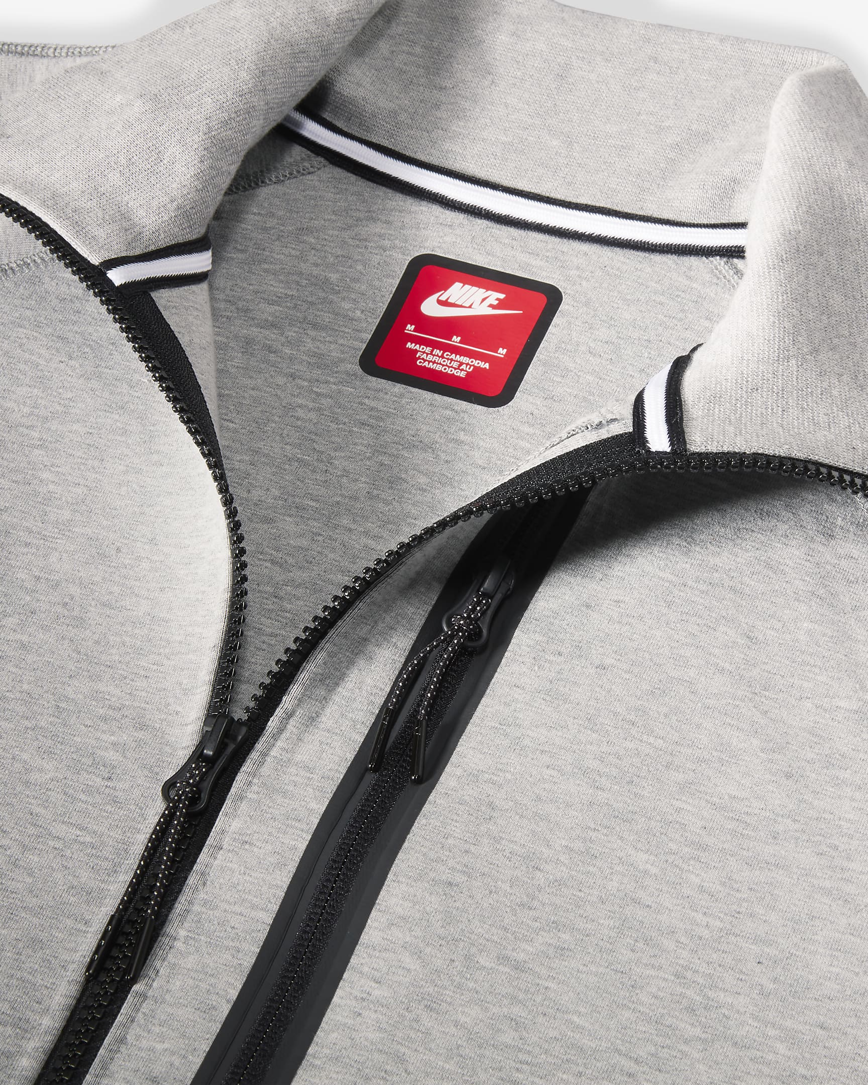 Chamarra de ajuste slim para hombre Nike Sportswear Tech Fleece OG - Gris oscuro jaspeado/Negro