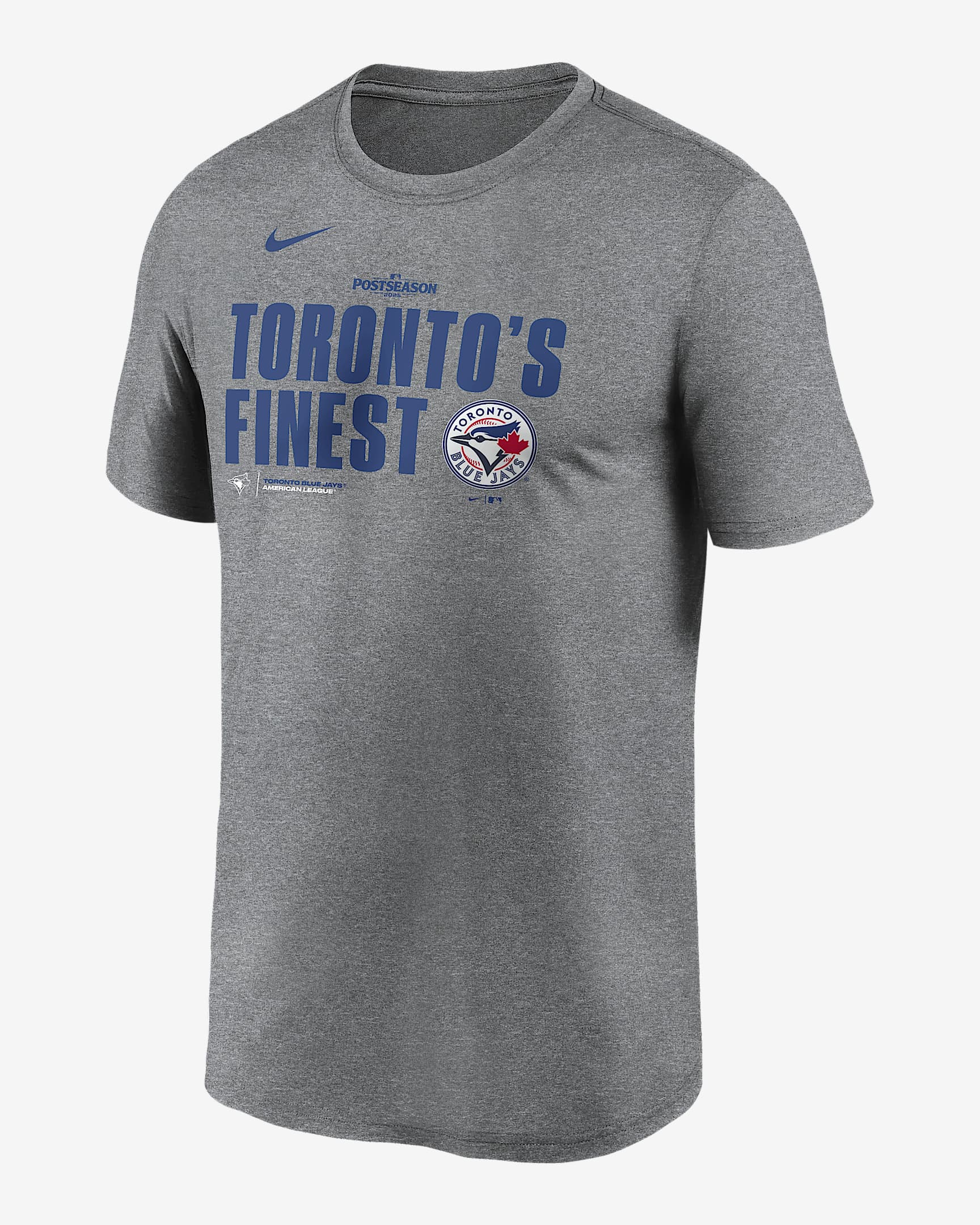Toronto Blue Jays 2025 Postseason Legend Men's Nike Dri-FIT MLB T-Shirt - Charcoal Heather