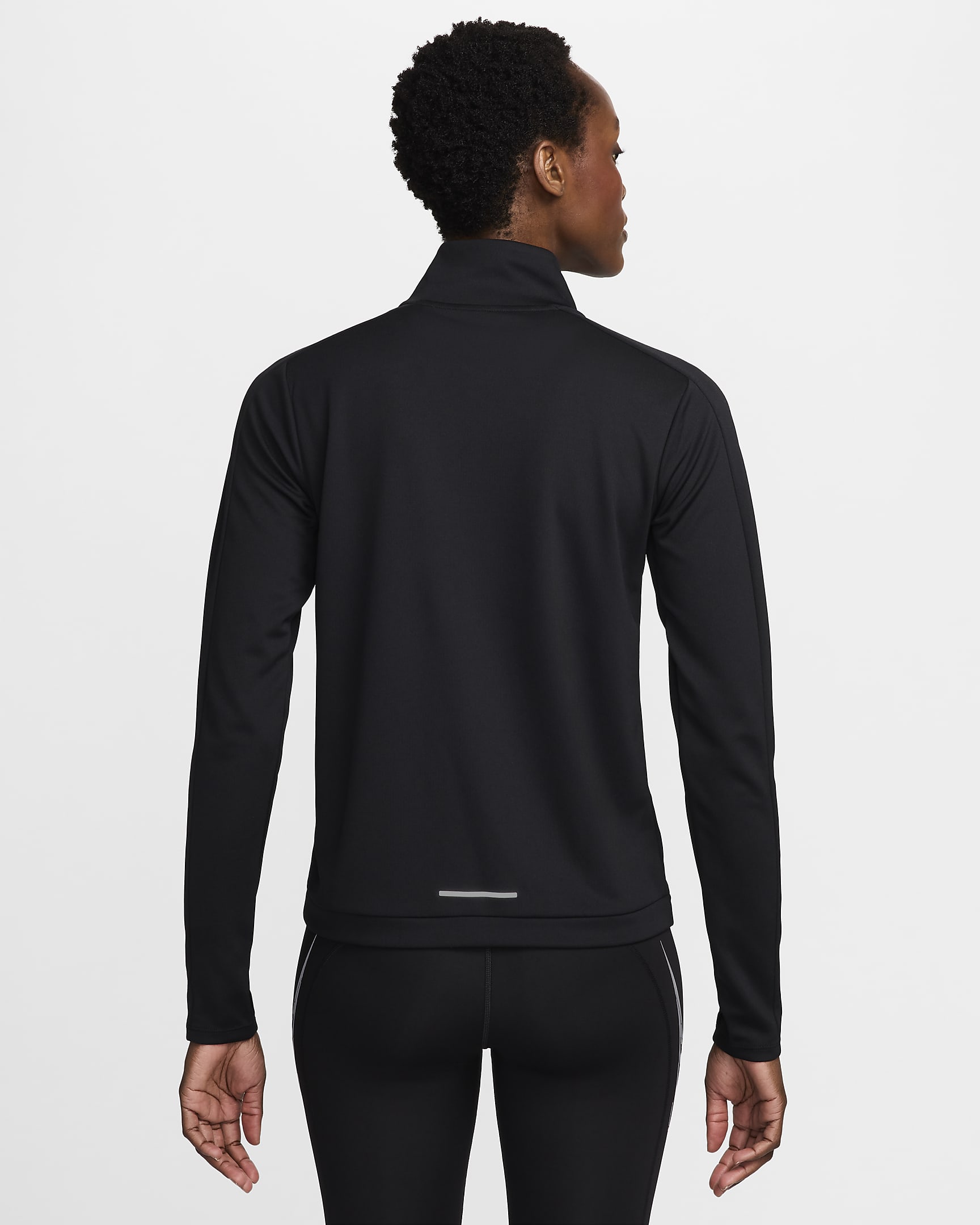 Capo midlayer da running con zip a 1/4 Dri-FIT Nike Swoosh – Donna - Nero/Bianco