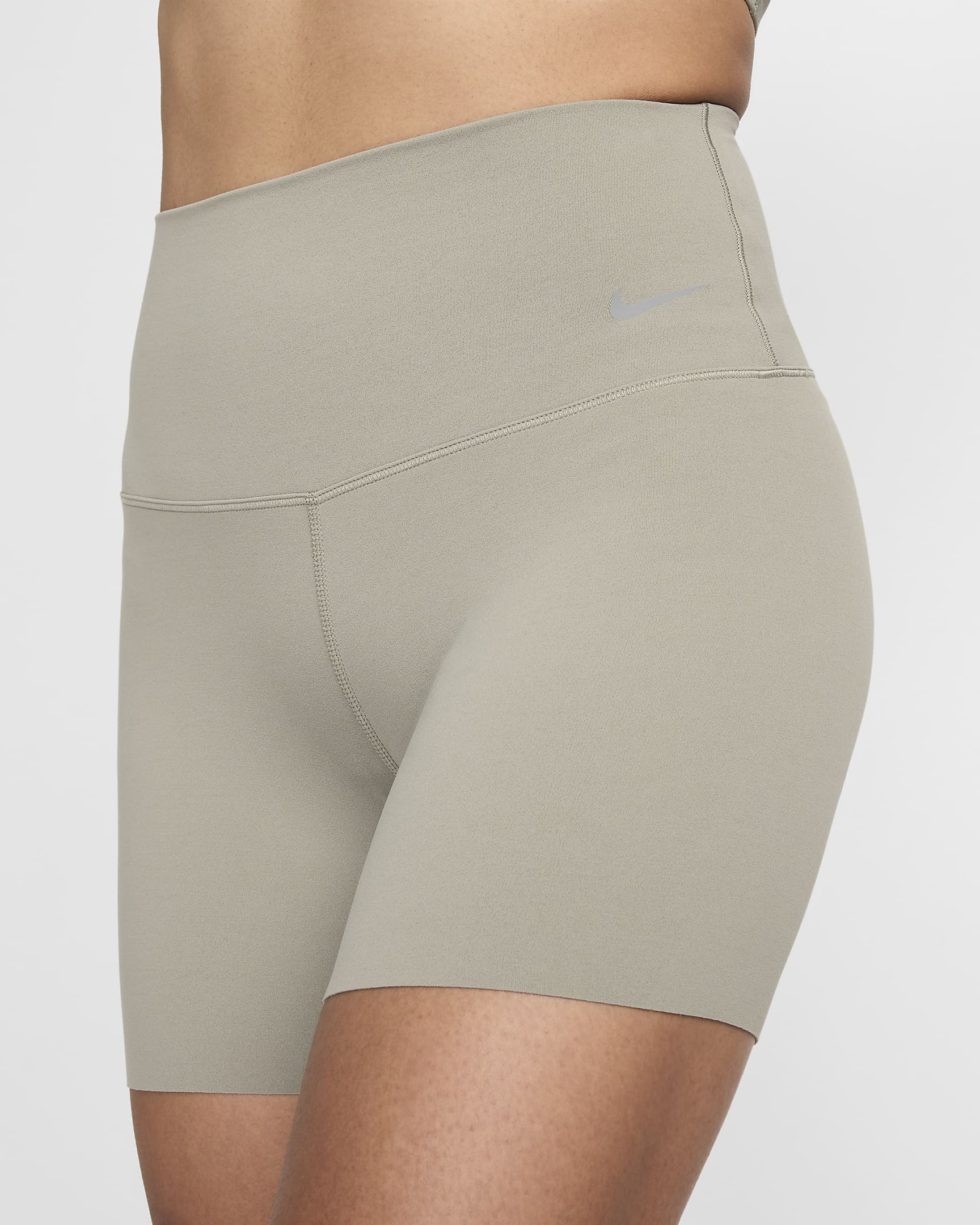 Shorts de ciclismo de cintura alta de 13 cm con sujeción suave para mujer Nike Zenvy - Militar claro/Negro