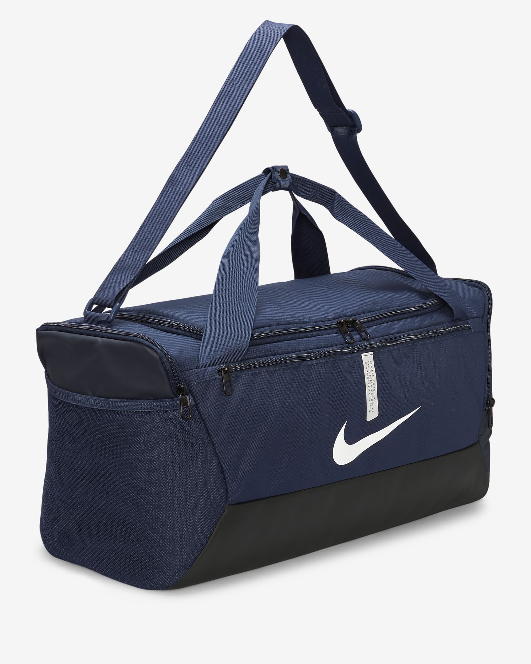 Nike Academy Team Bossa d'esport de futbol (petita, 41 l) - Midnight Navy/Negre/Blanc