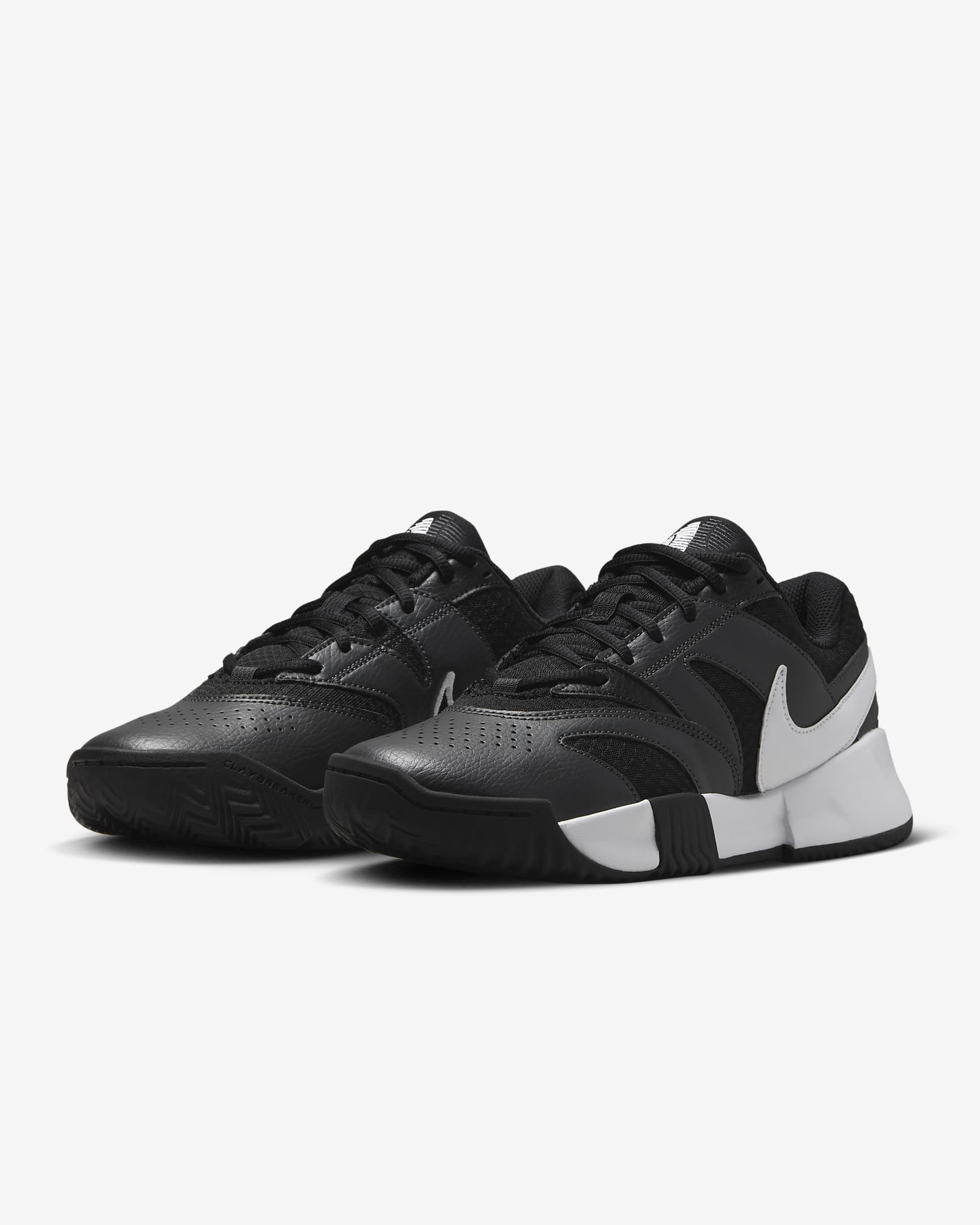 Chaussure de tennis pour terre battue NikeCourt Lite 4 pour femme - Noir/Anthracite/Blanc