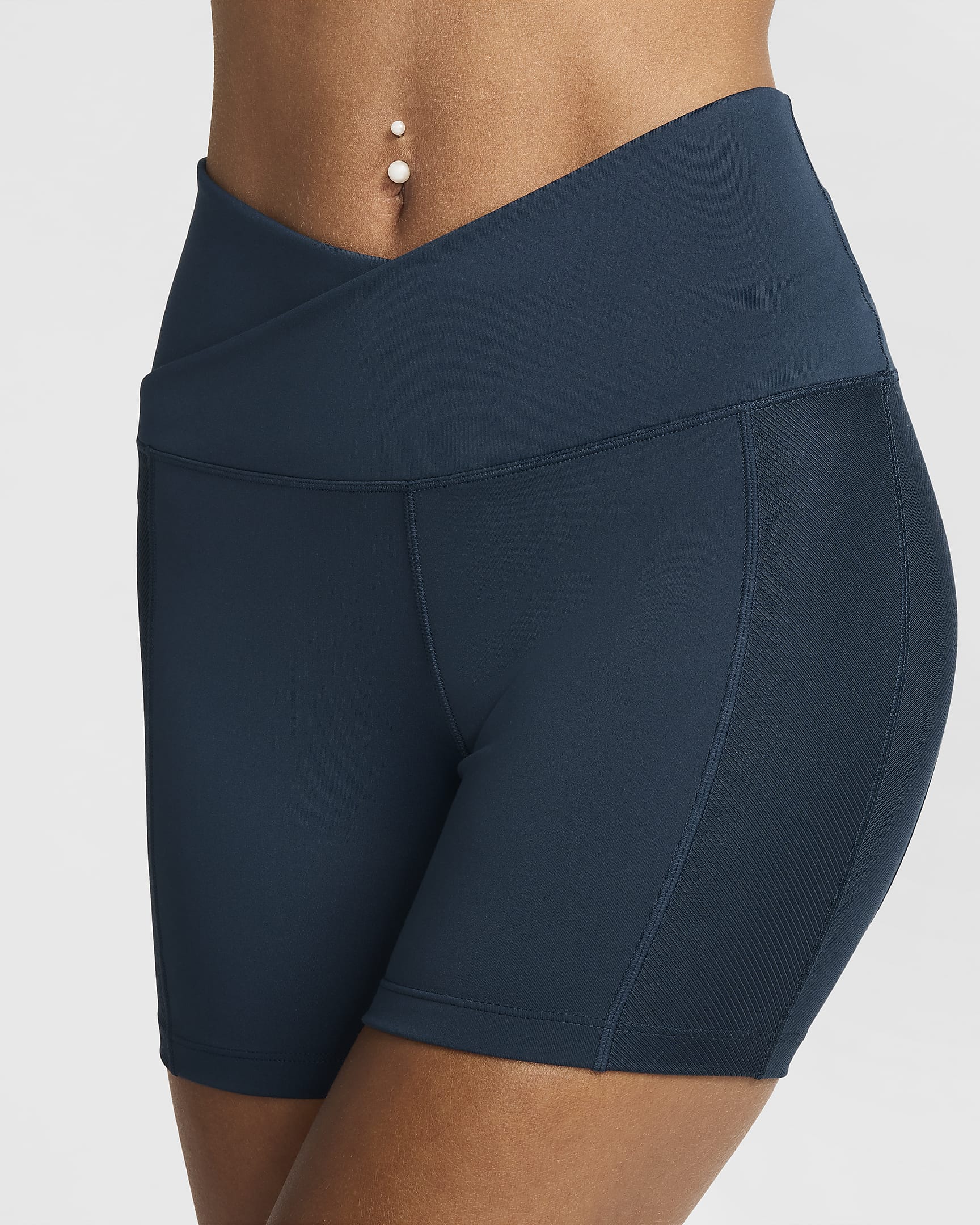 Nike One Wrap Women's High-Waisted 5" Biker Shorts - Armory Navy/Black