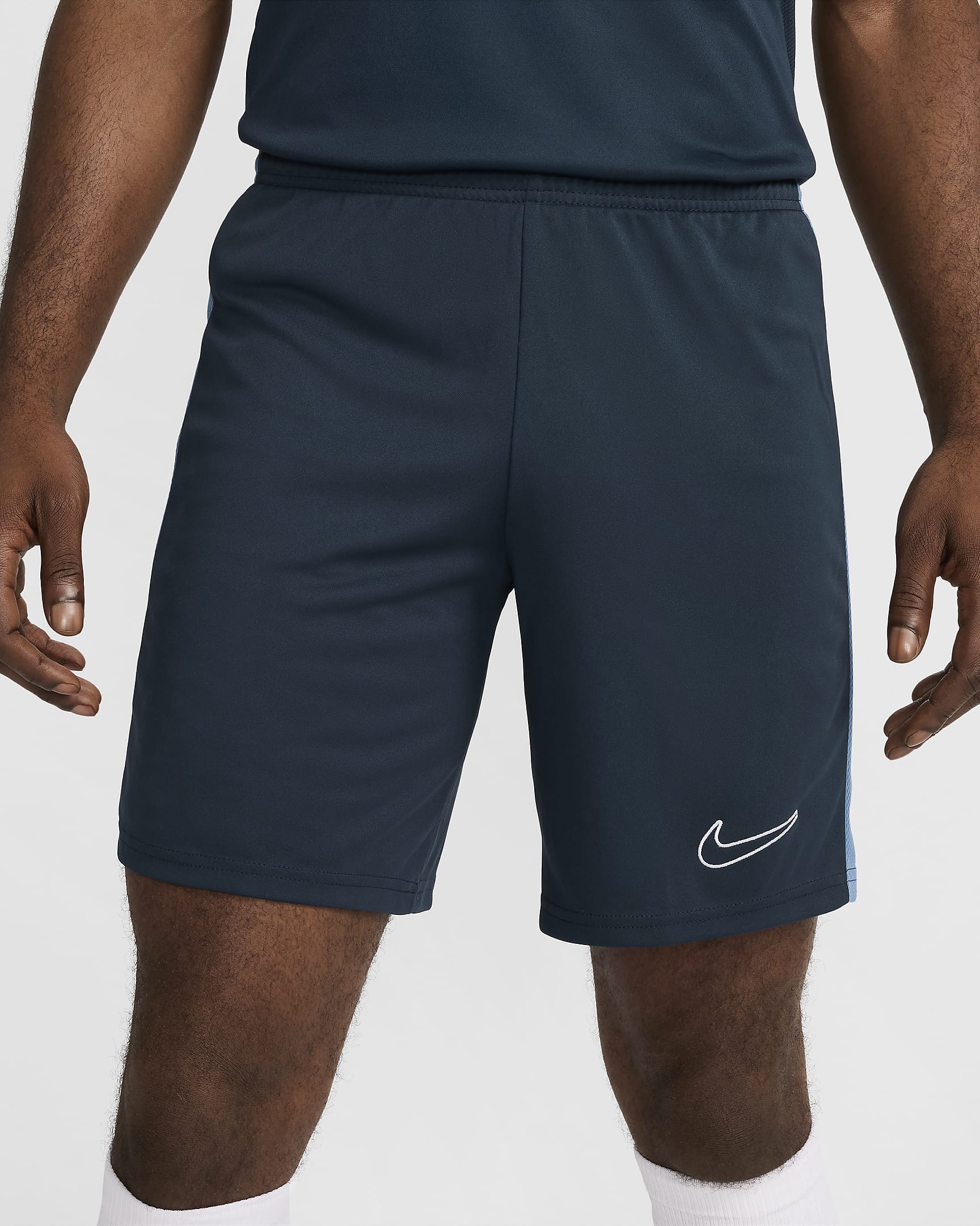 Męskie spodenki piłkarskie Dri-FIT Nike Academy - Armory Navy/Aegean Storm/Biel