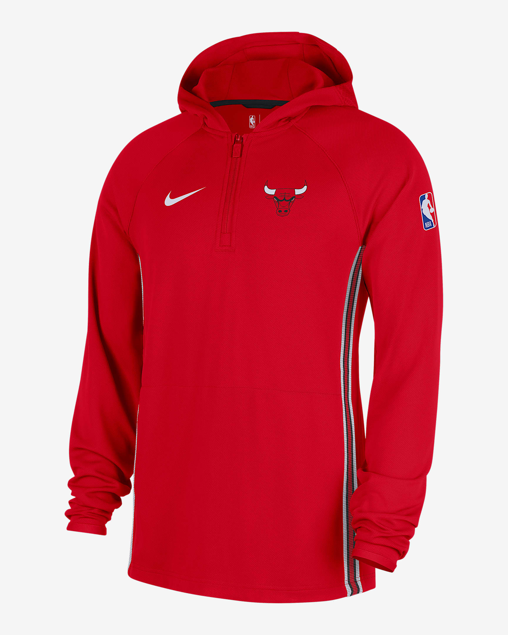 Chicago Bulls Zoned Men's Nike Dri-FIT NBA 1/4-Zip Hoodie - University Red/Black/White