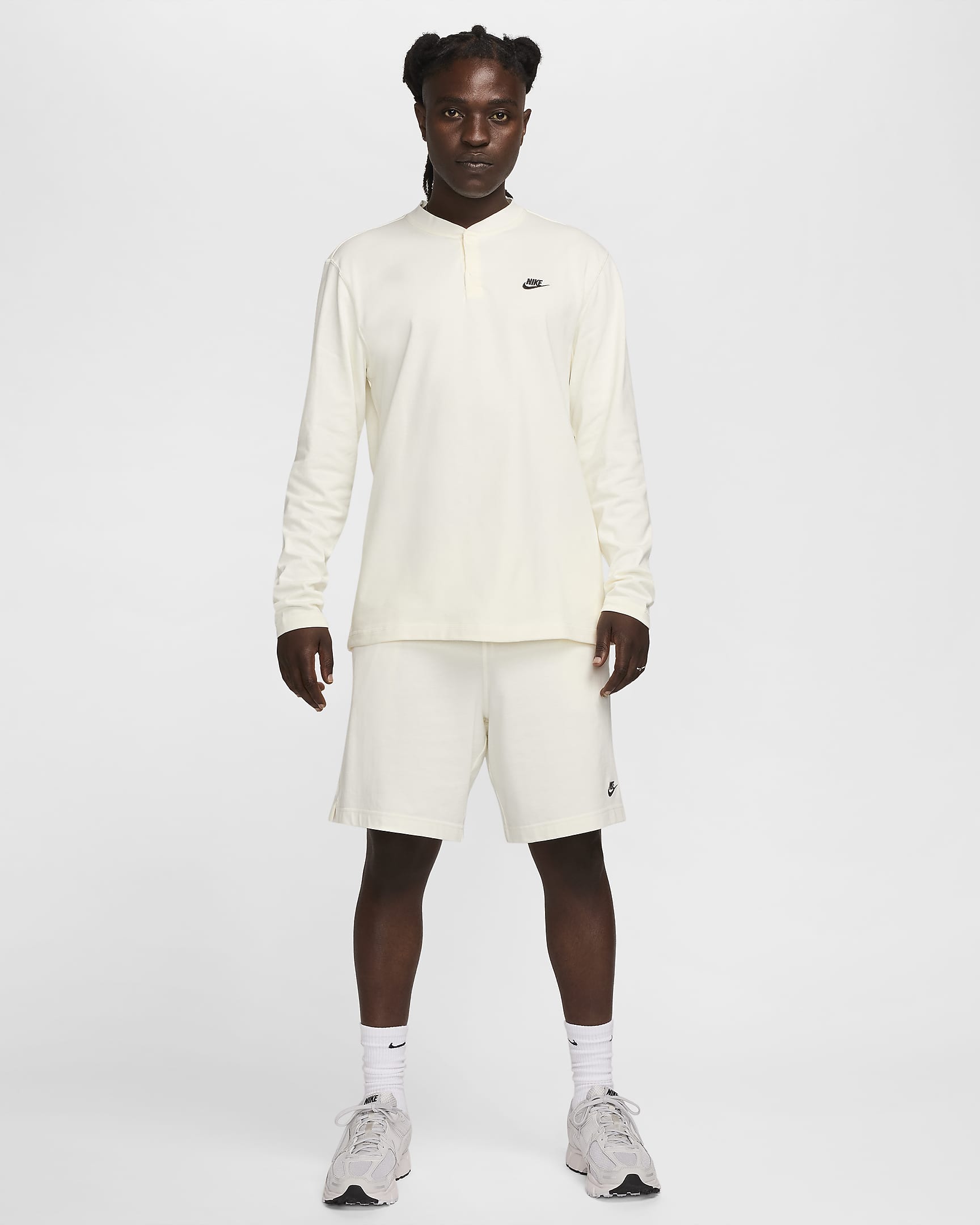 Henley de manga larga para hombre Nike Club - Vela/Vela/Negro