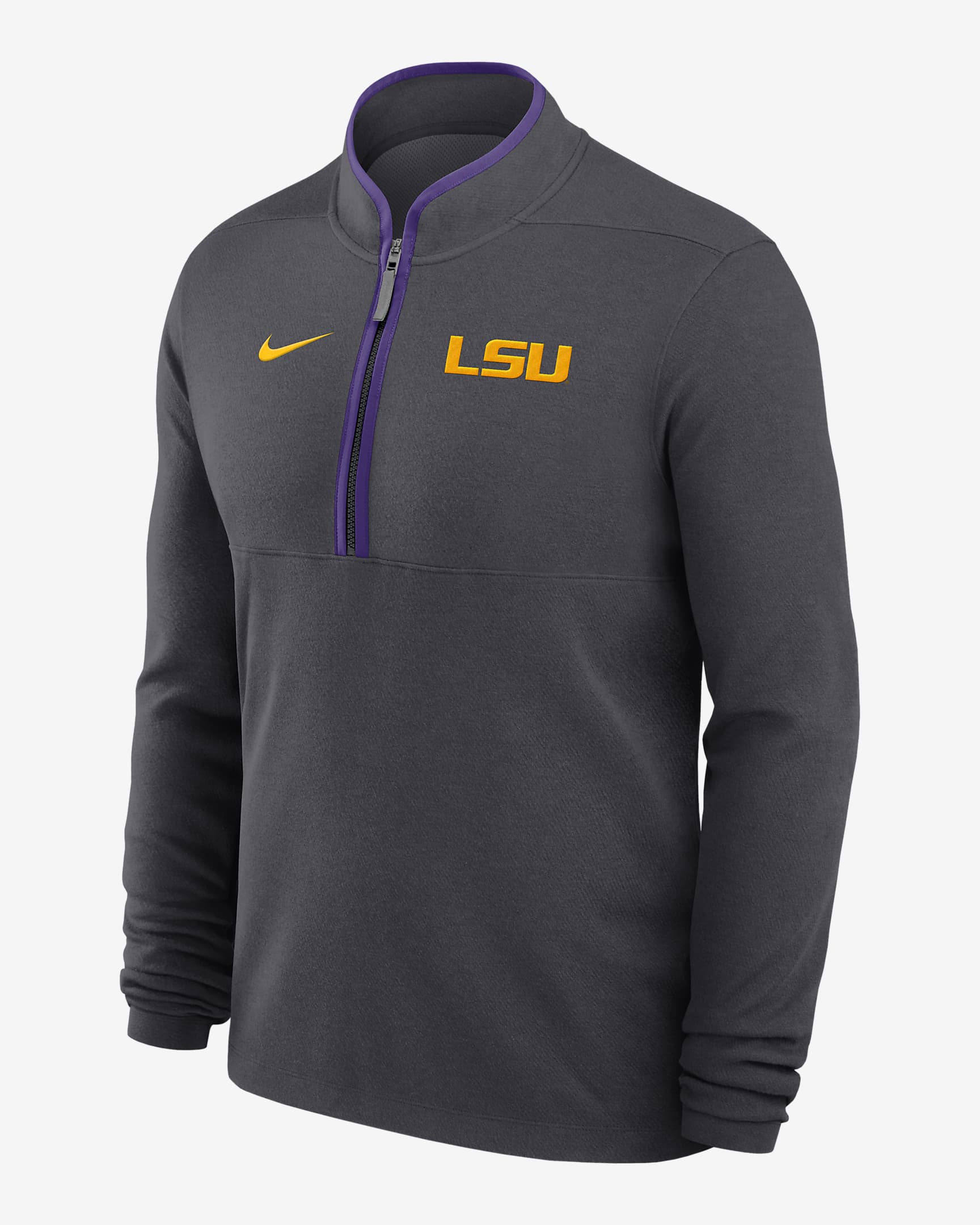 LSU Tigers Victory Men's Nike Dri-FIT College 1/2-Zip Long-Sleeve Top - Anthracite