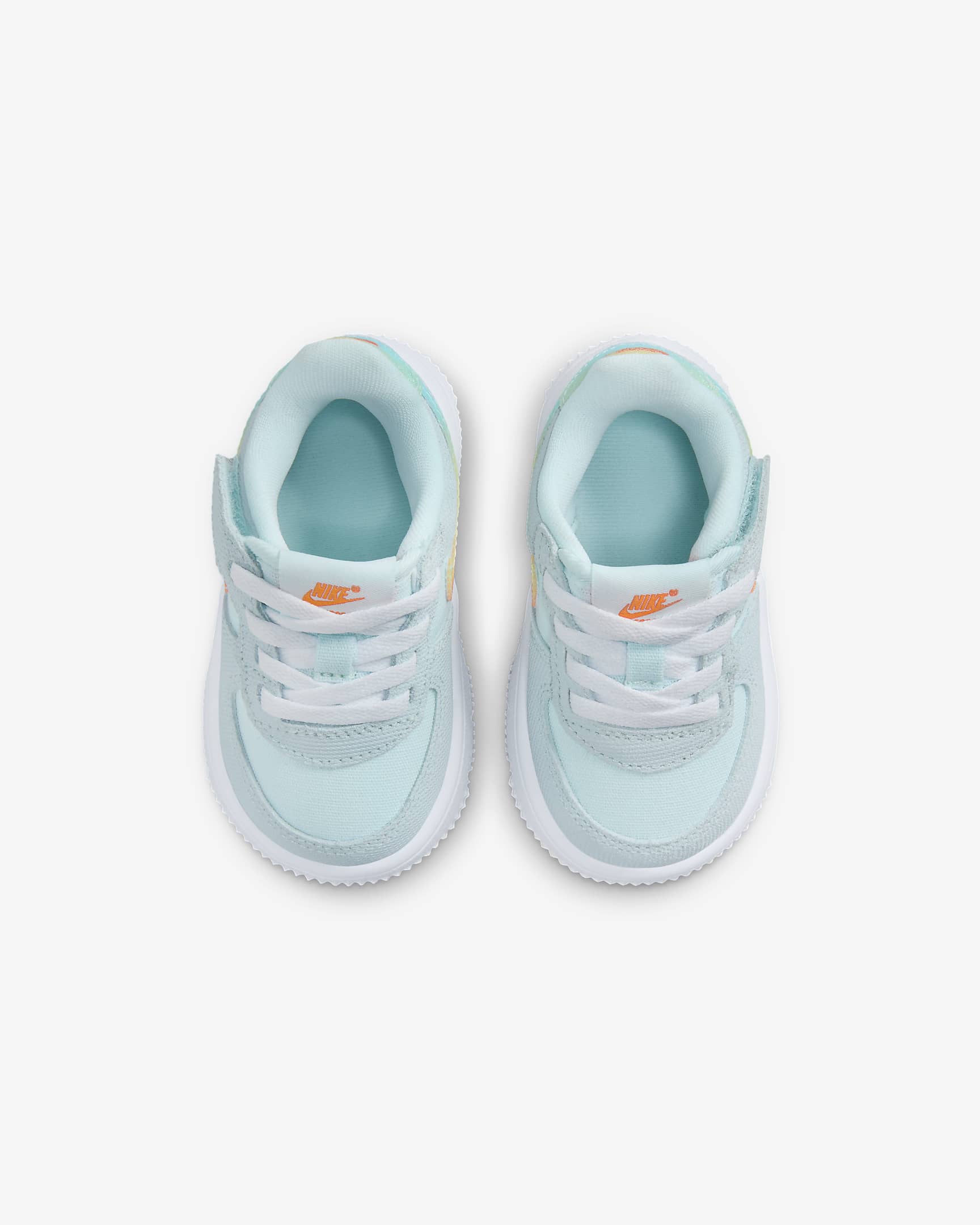 Nike Force 1 Low EasyOn schoenen voor baby's/peuters - Glacier Blue/Light Lemon Twist/Aquarius Blue/Total Orange