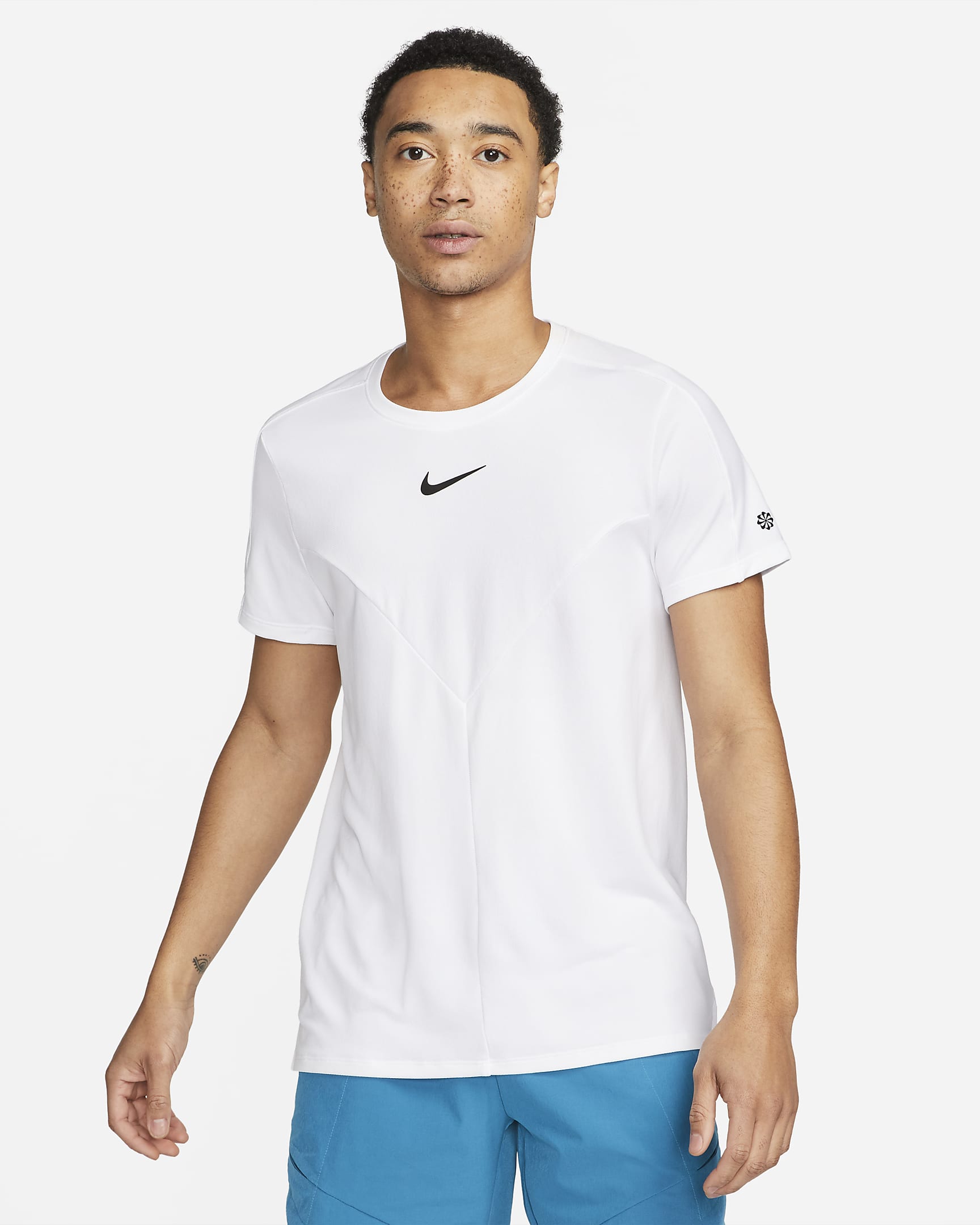 NikeCourt Dri-FIT Slam Men's Tennis Top - White/Black