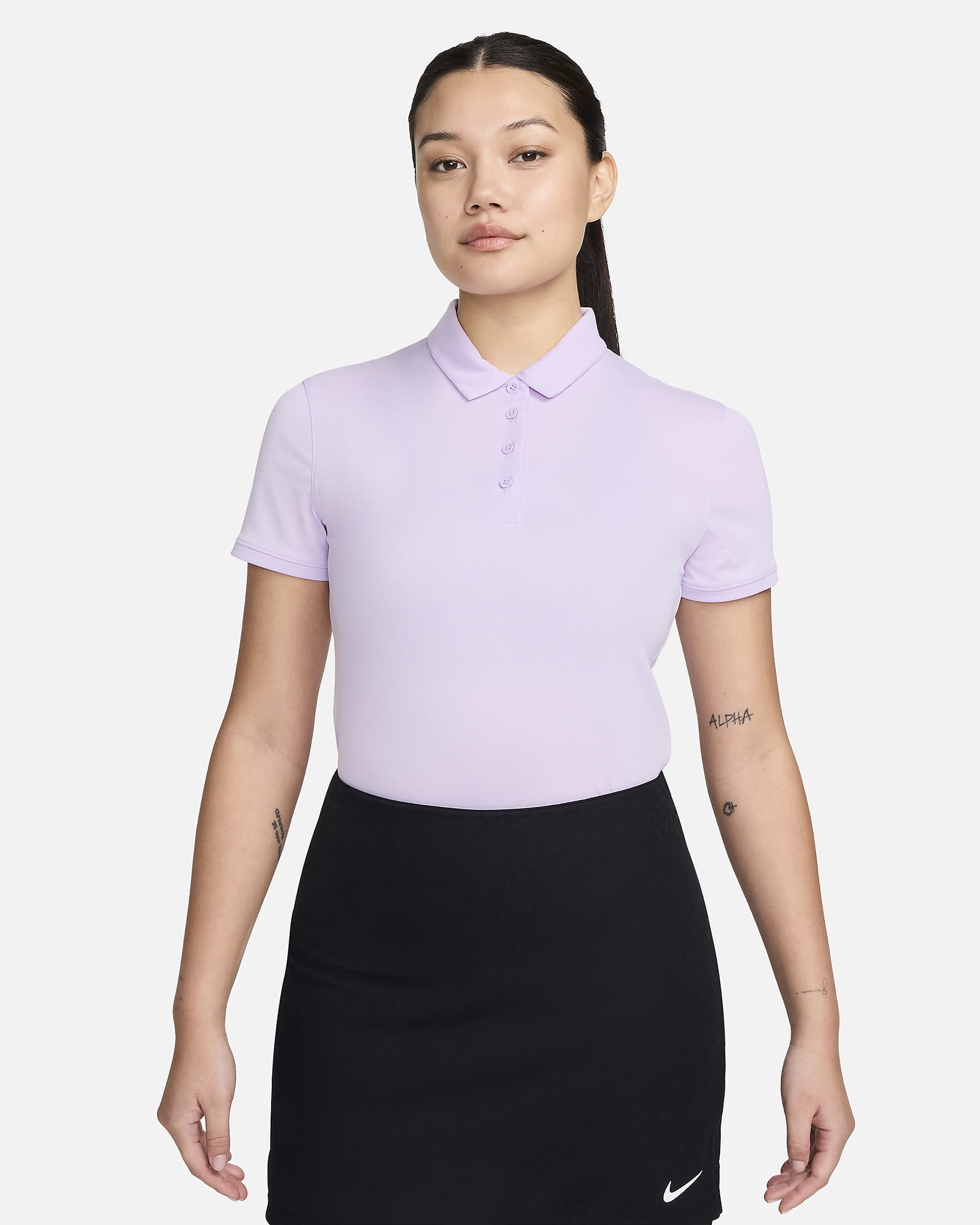 Nike Dri-FIT Victory Golfpolo voor dames - Violet Mist/Zwart