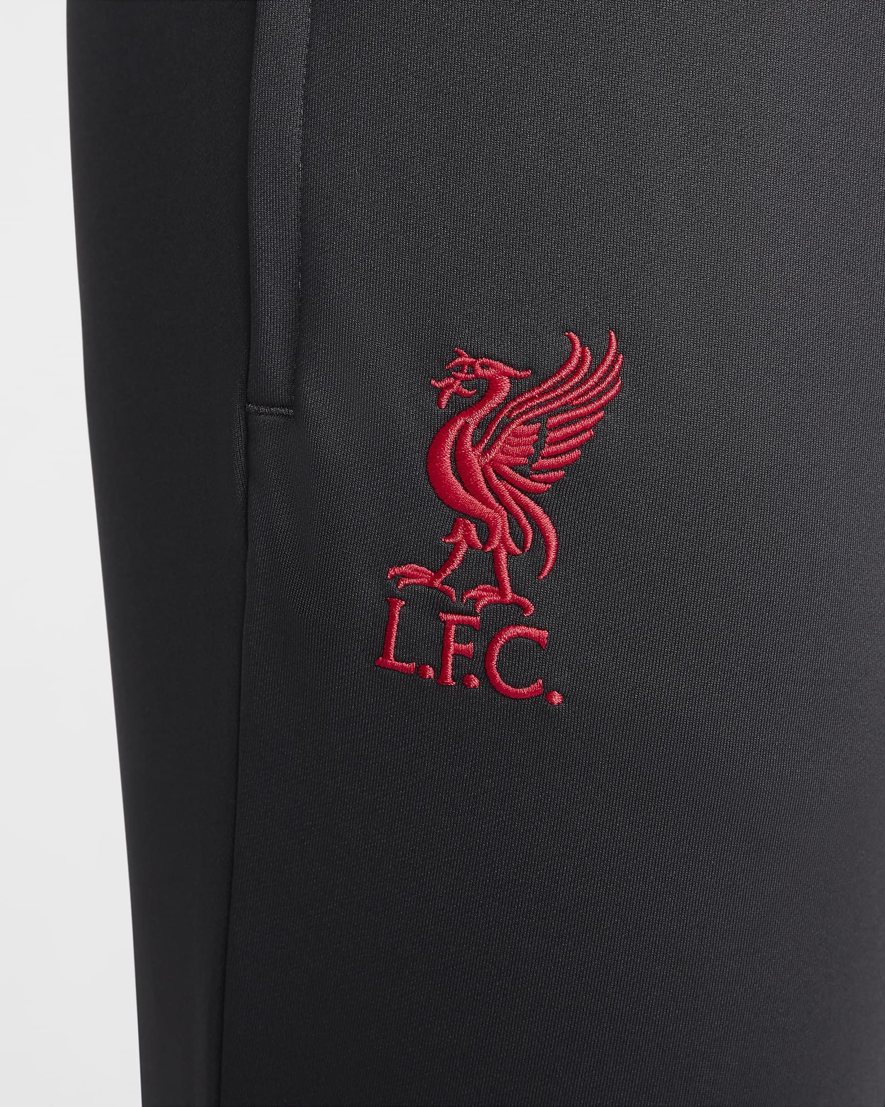 Męskie spodnie piłkarskie Nike Dri-FIT Liverpool F.C. Strike (wersja trzecia) - Dark Smoke Grey/Chrome Yellow/Global Red