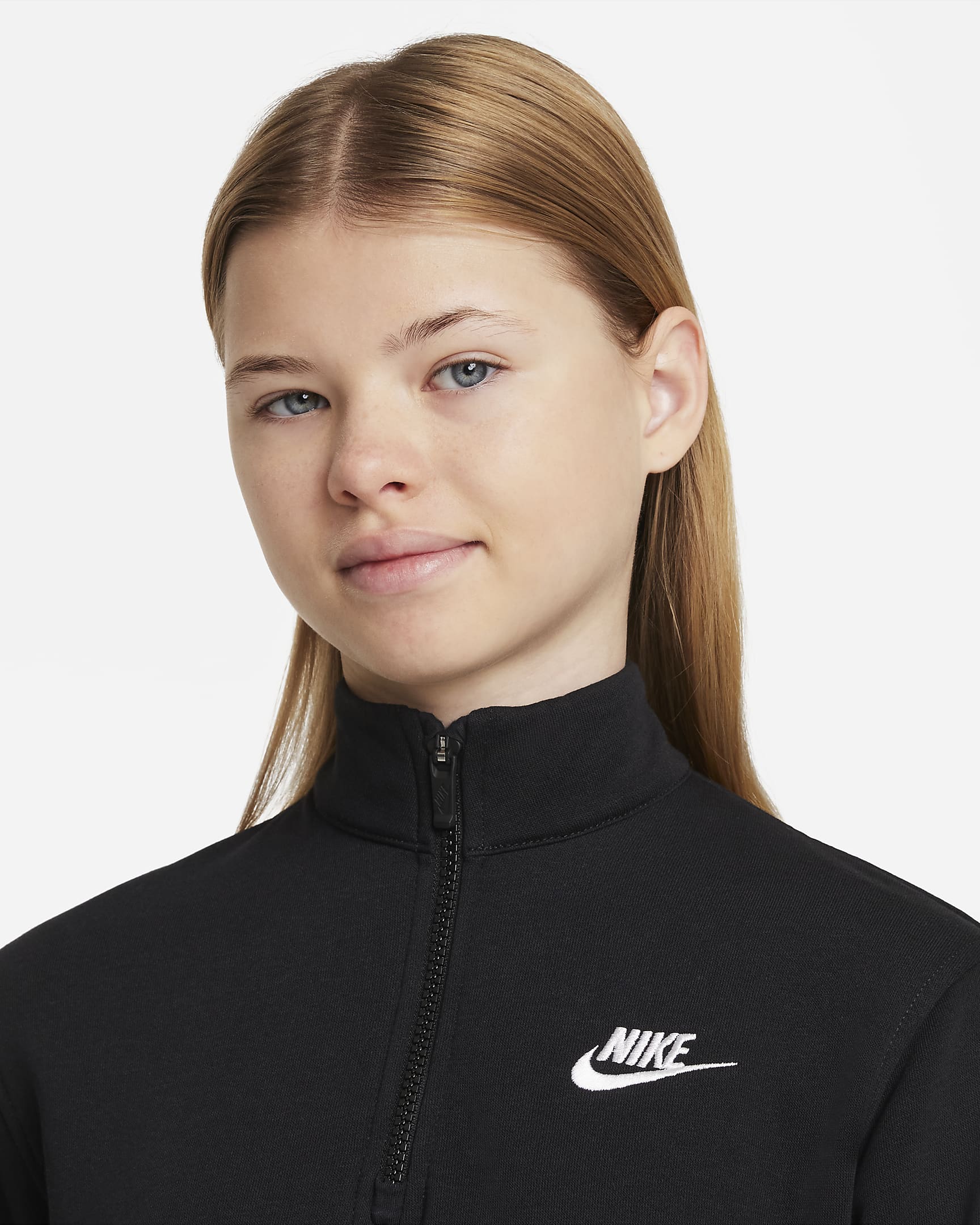 Nike Sportswear Club Fleece Older Kids' (Girls') 1/2-Zip Long-Sleeve ...