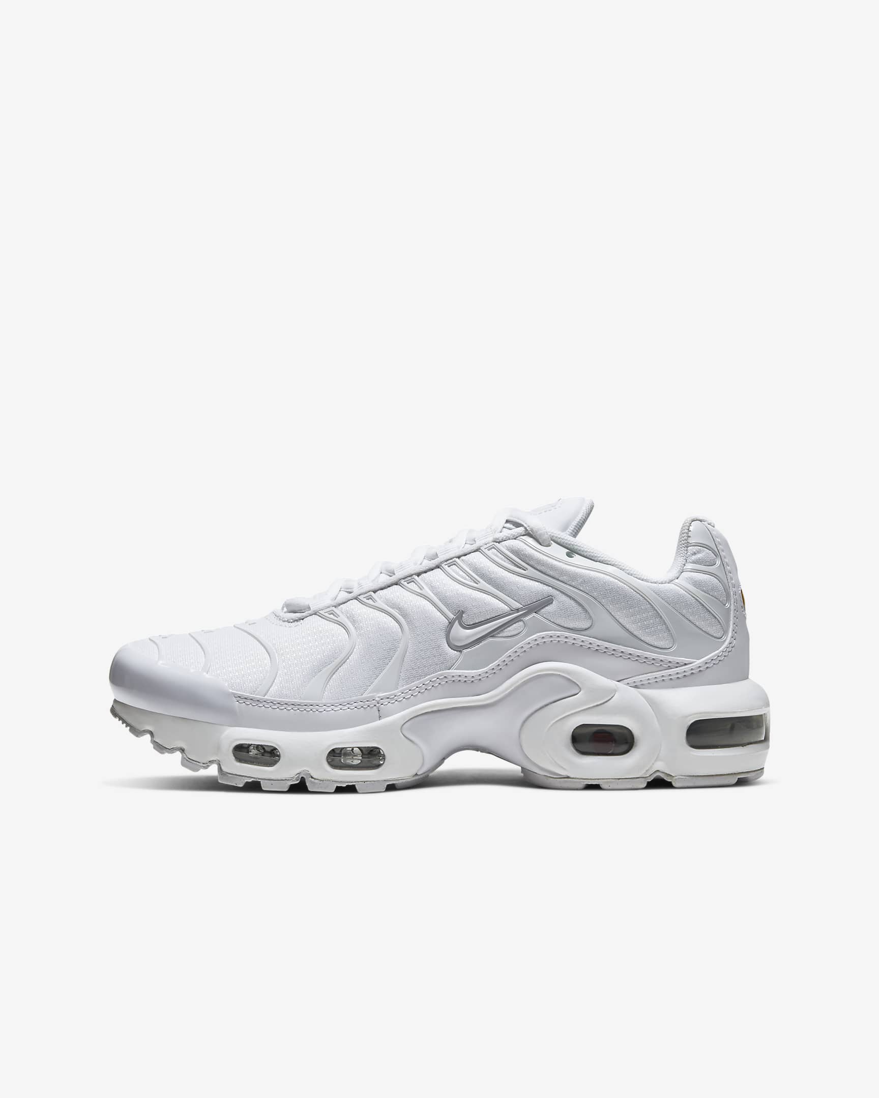 Buty dla dużych dzieci Nike Air Max Plus - Biel/Metallic Silver/Biel