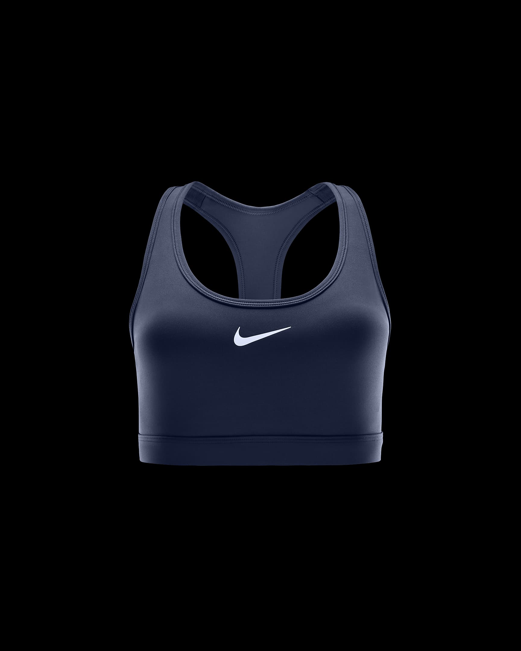 Bra deportivo con almohadillas para mujer Nike Swoosh Medium Support - Azul marino militar/Blanco