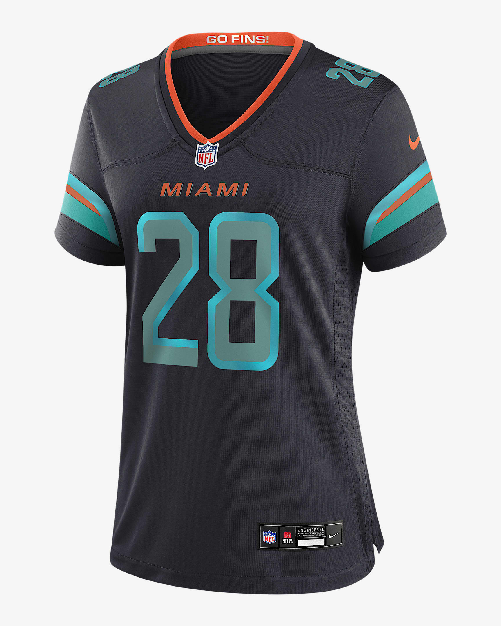 Jersey Nike de la NFL Game para mujer De'Von Achane Miami Dolphins Rivalries Collection - Azul marino