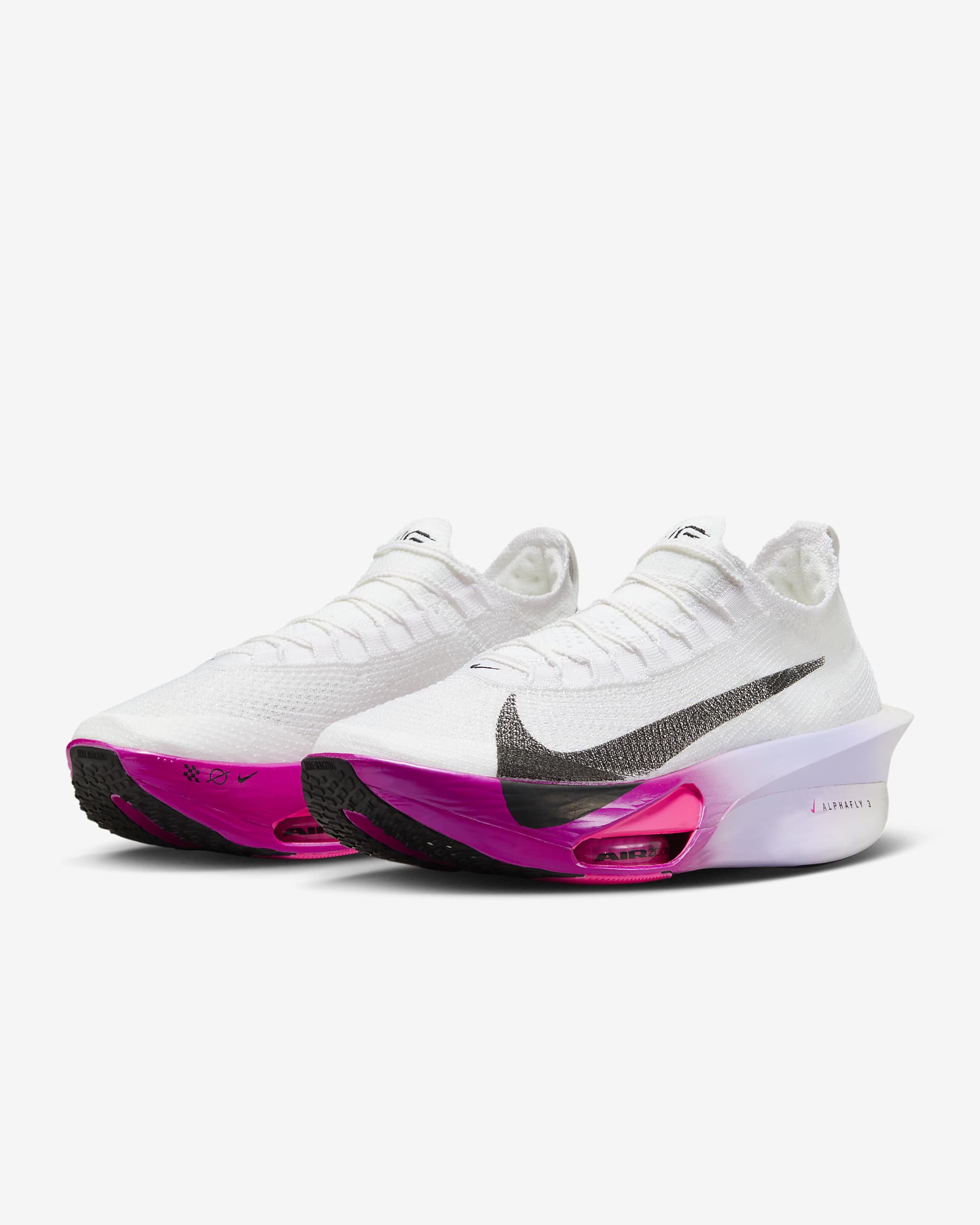 Męskie buty startowe do biegania po asfalcie Nike Alphafly 3 - Biel/Purple Agate/Vivid Grape/Czerń