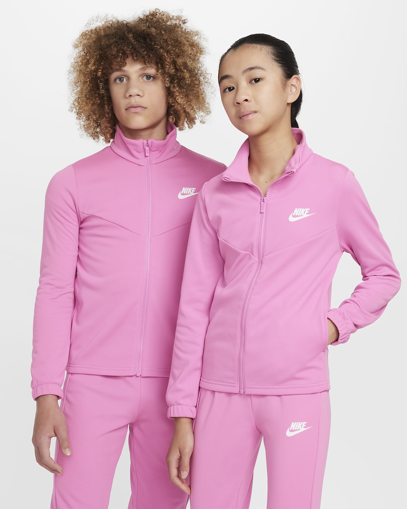 Conjunto de entrenamiento para niños talla grande Nike Sportswear - Rosa alegre/Rosa alegre/Blanco