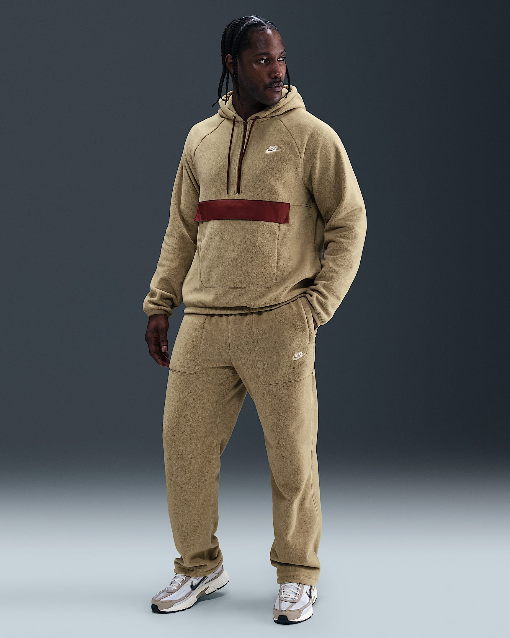 Nike Sportswear Club Men's Winterized Trousers - Parachute Beige/White