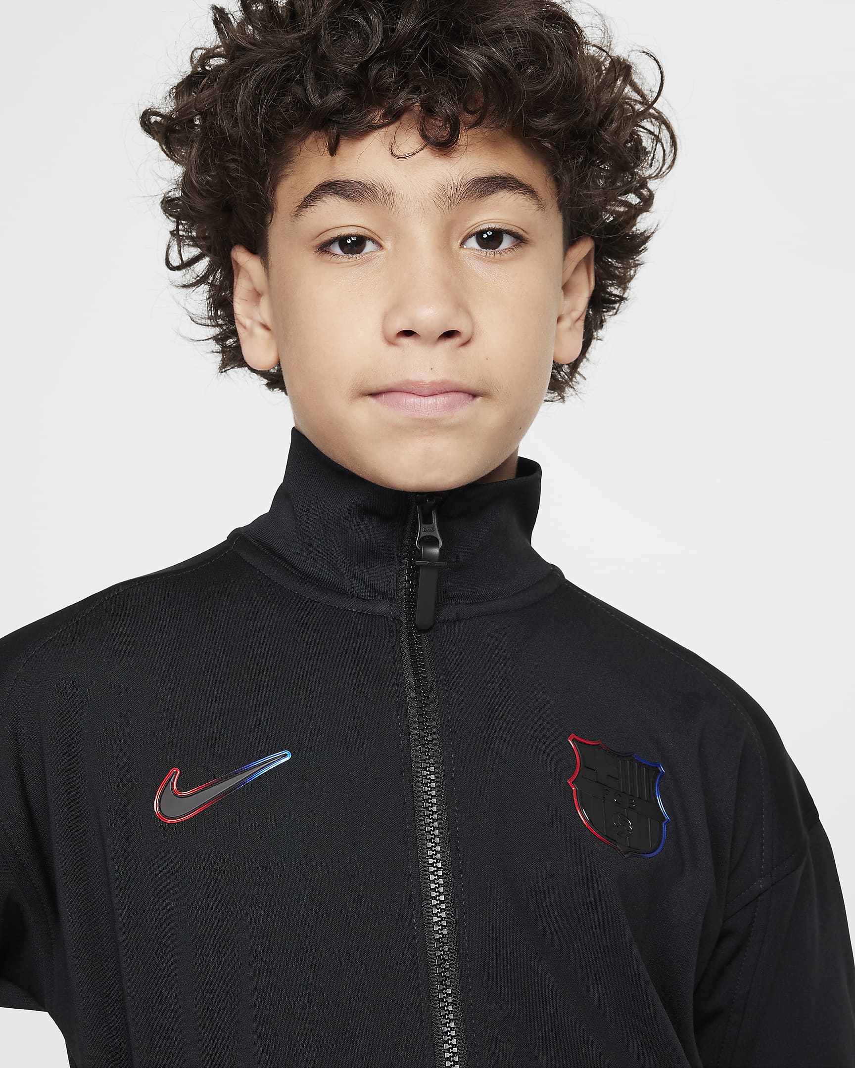 F.C. Barcelona Academy Pro Away Older Kids' Nike Dri-FIT Football Anthem Jacket - Black/Black