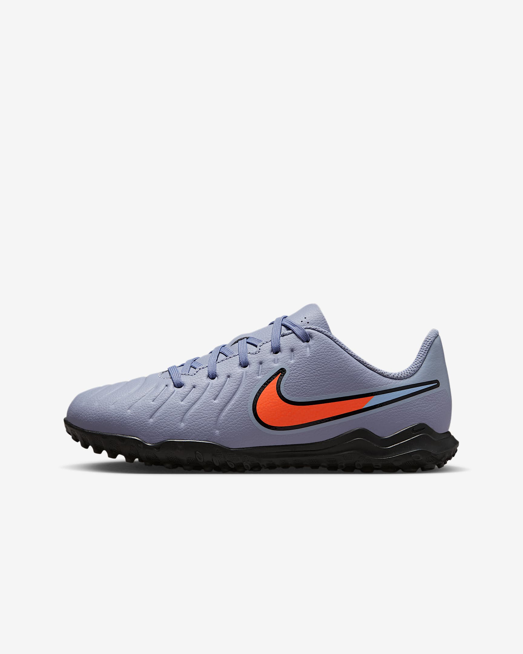 Tacos de fútbol para pasto sintético (Turf) de corte low para niños de preescolar y grandes Nike Jr. Tiempo Legend 10 Club - Azul eclipse/Negro