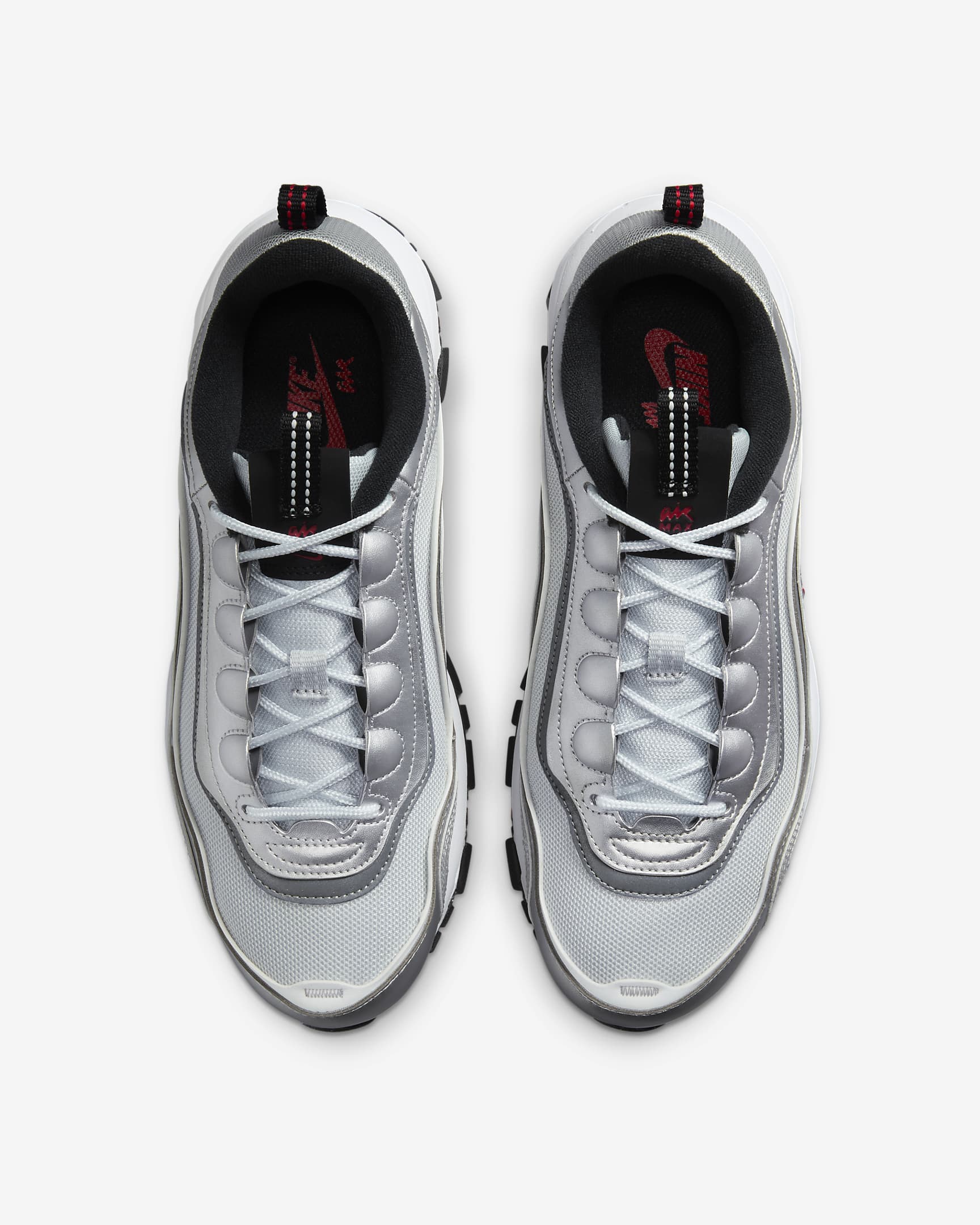 Nike Air Max 97 Futura 女鞋 - Metallic Silver/Pure Platinum/白色/University Red