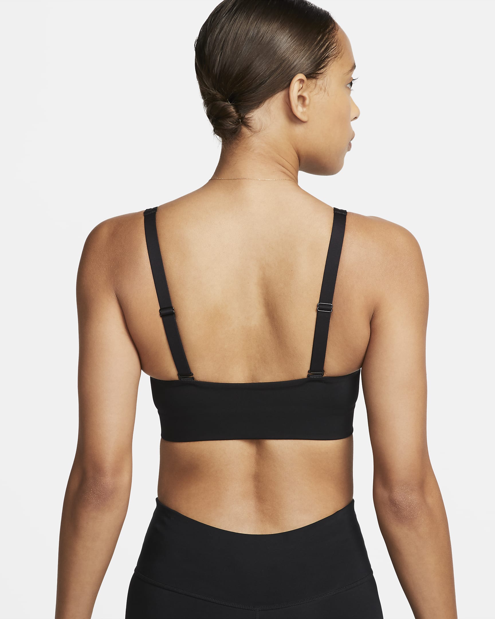 Bra deportivo con almohadilla de media sujeción para mujer Nike Indy Plunge Cutout - Negro/Gris humo oscuro