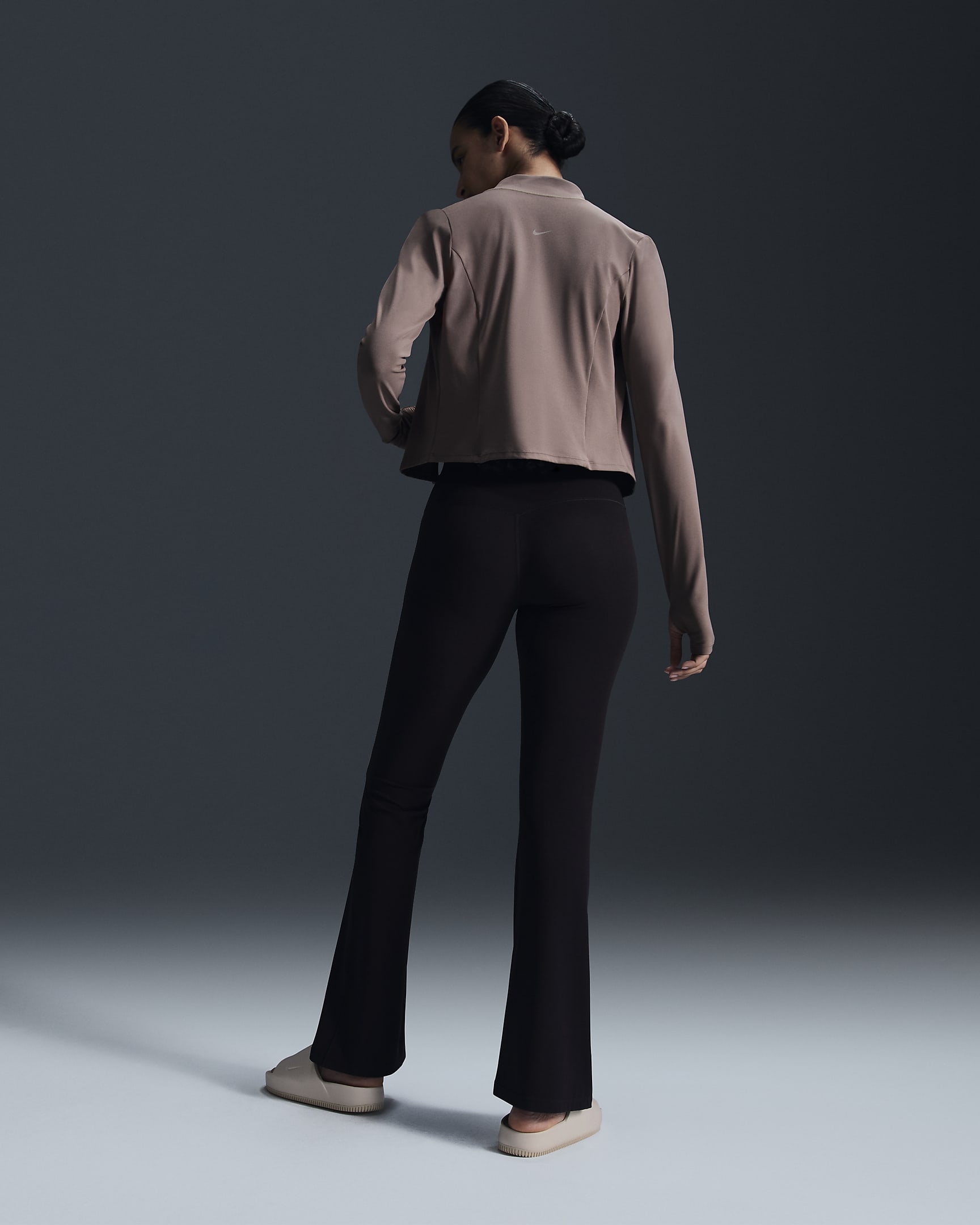 Legging évasé taille haute Nike Zenvy pour femme - Noir/Noir